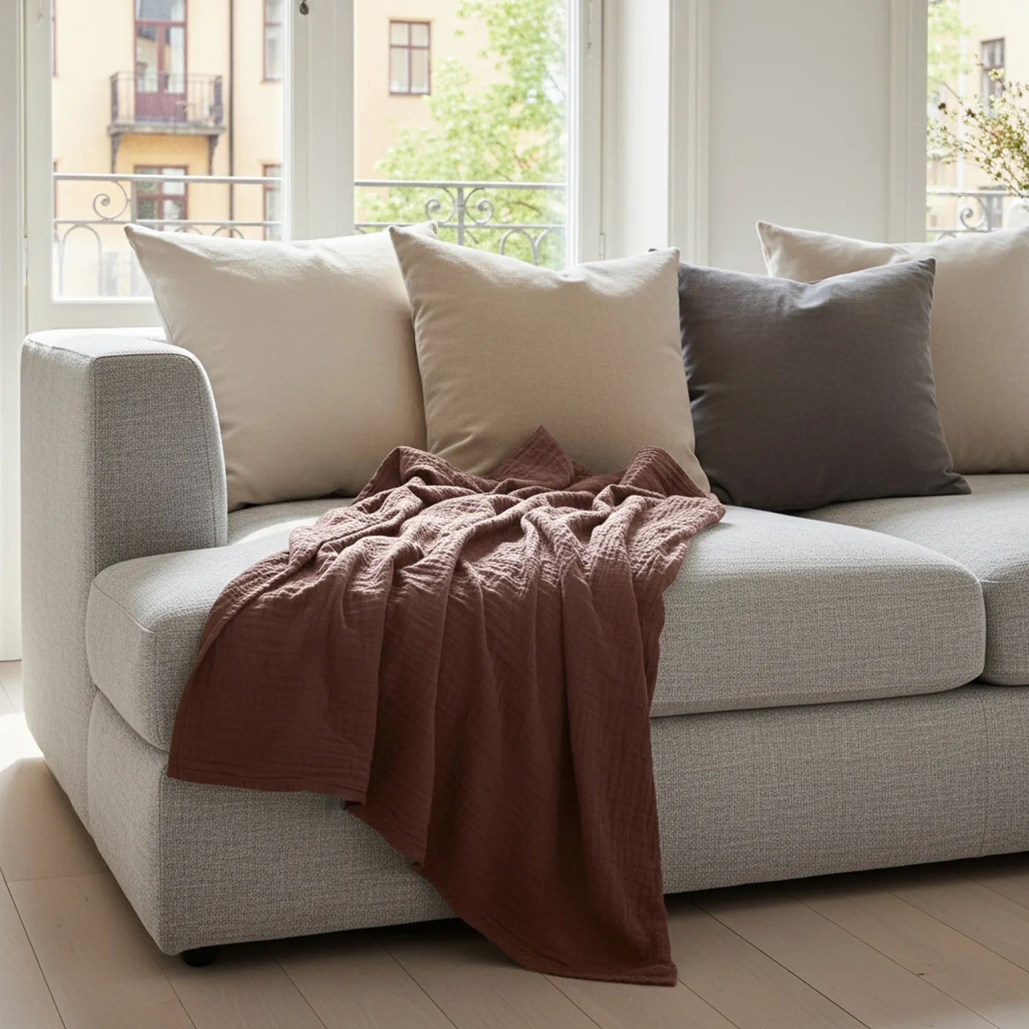 Cobertores - Vanja Throw (marrom escuro)