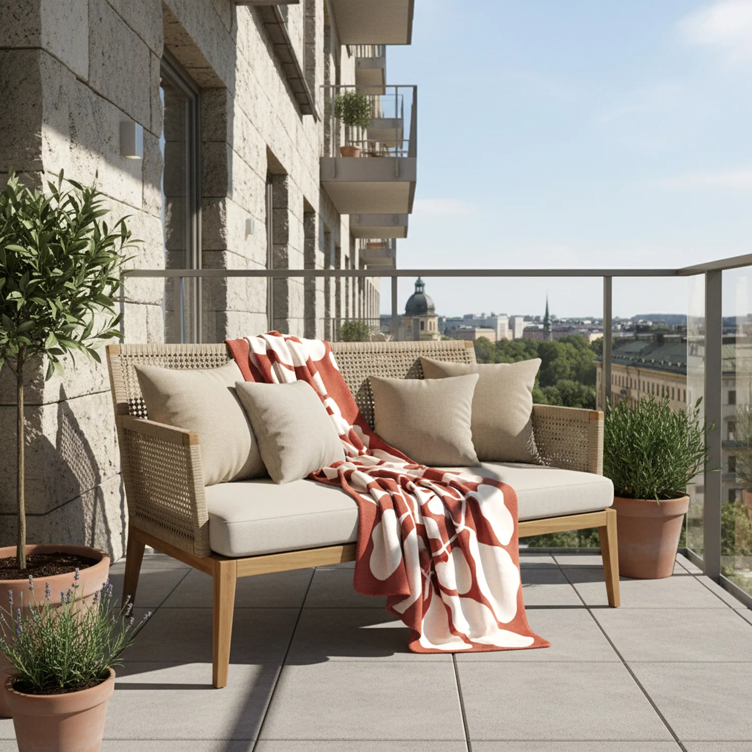 Cobertores - Katalia Jacquard Blanket (borgonha)