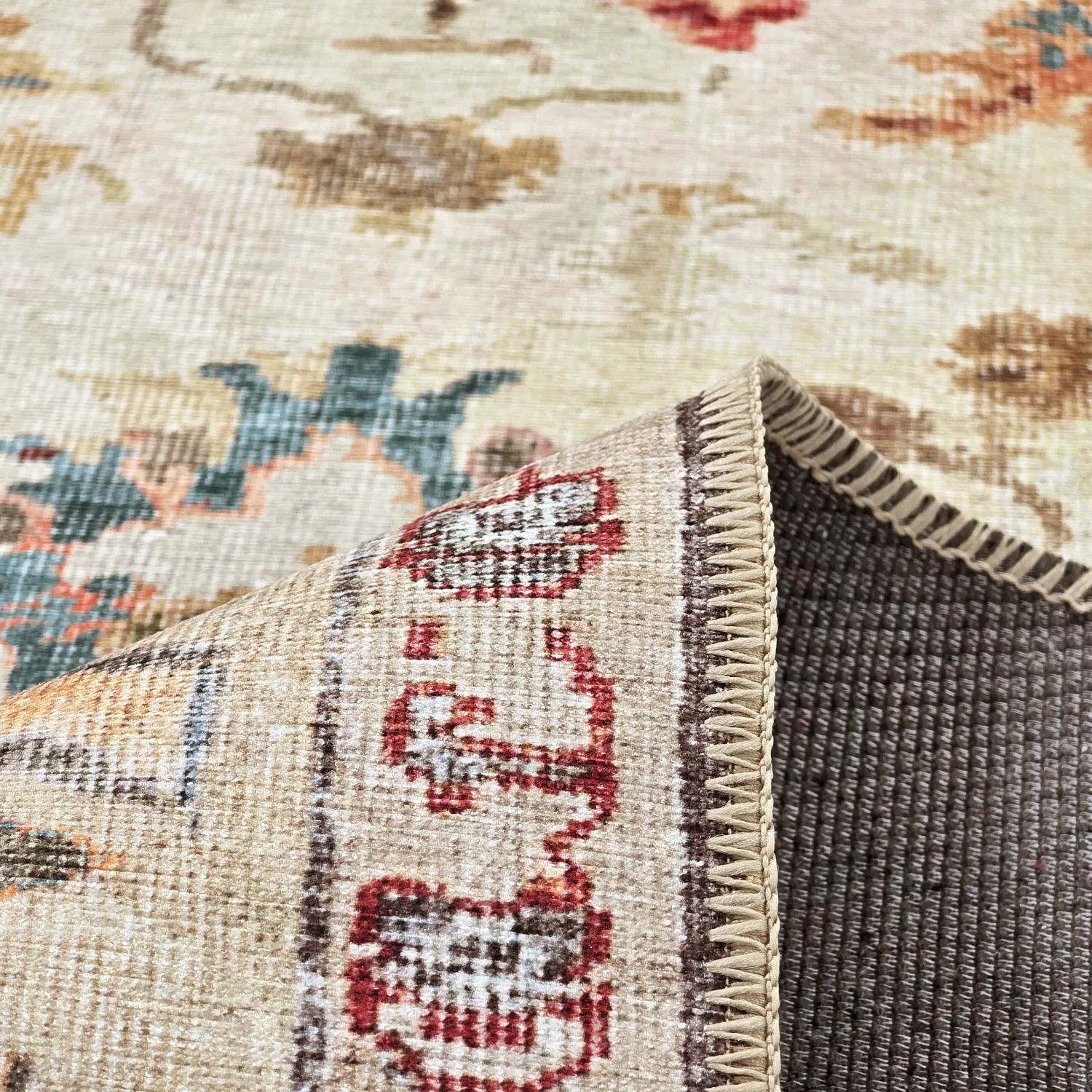 Tapete de tecelagem plana - Adira (cinza/rosa)