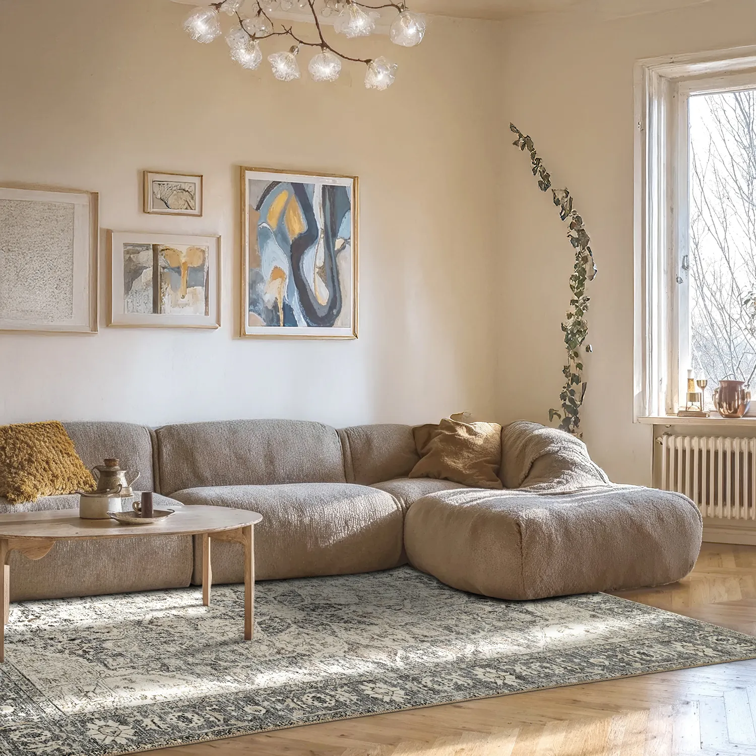 Tapete de tecelagem plana - Alvand (preto)