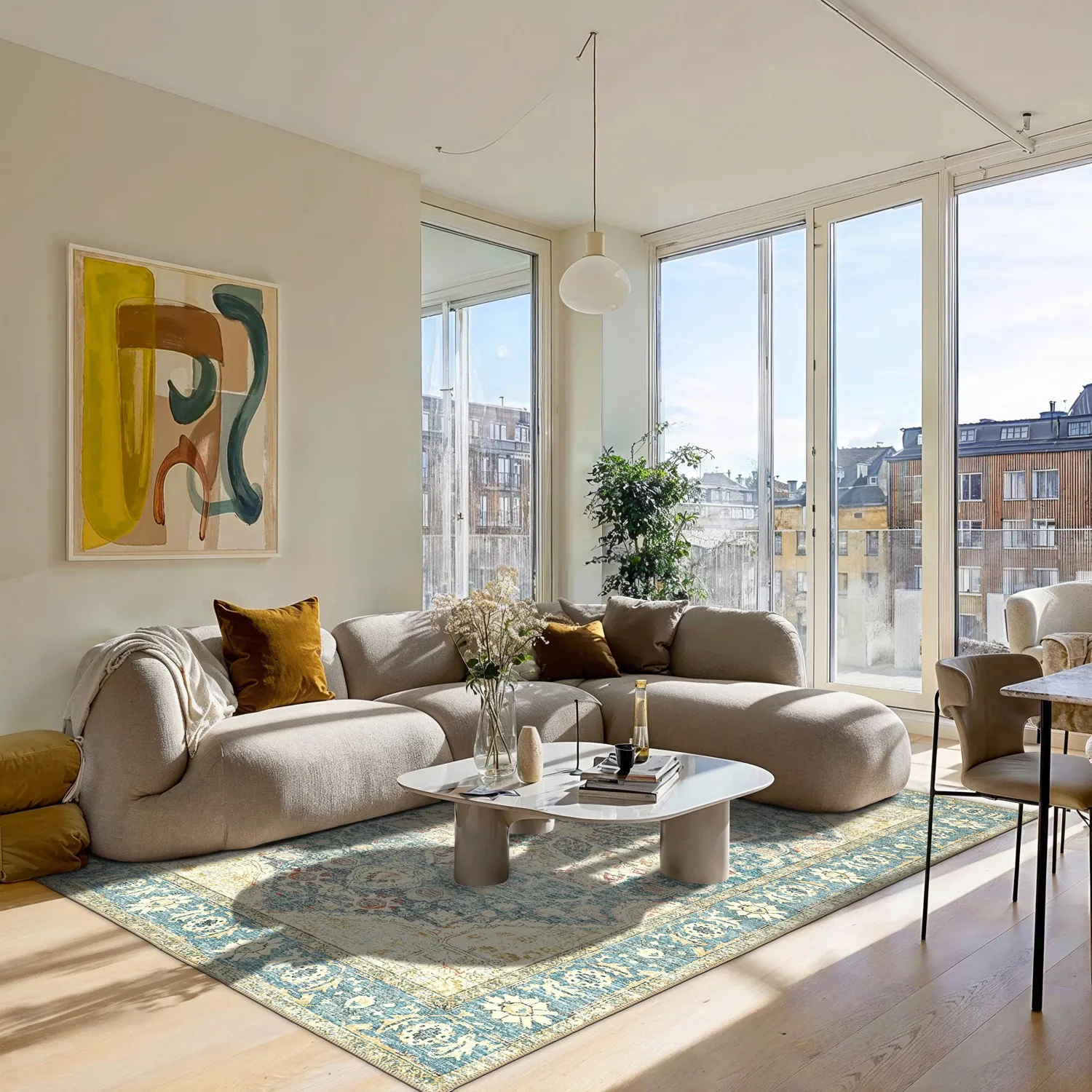 Tapete de tecelagem plana - Alvand (azul)