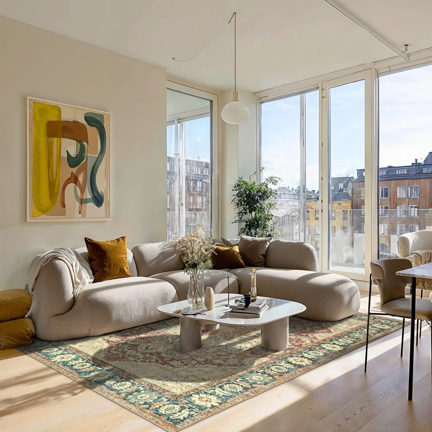 Tapete de tecelagem plana - Alvand (vermelho)