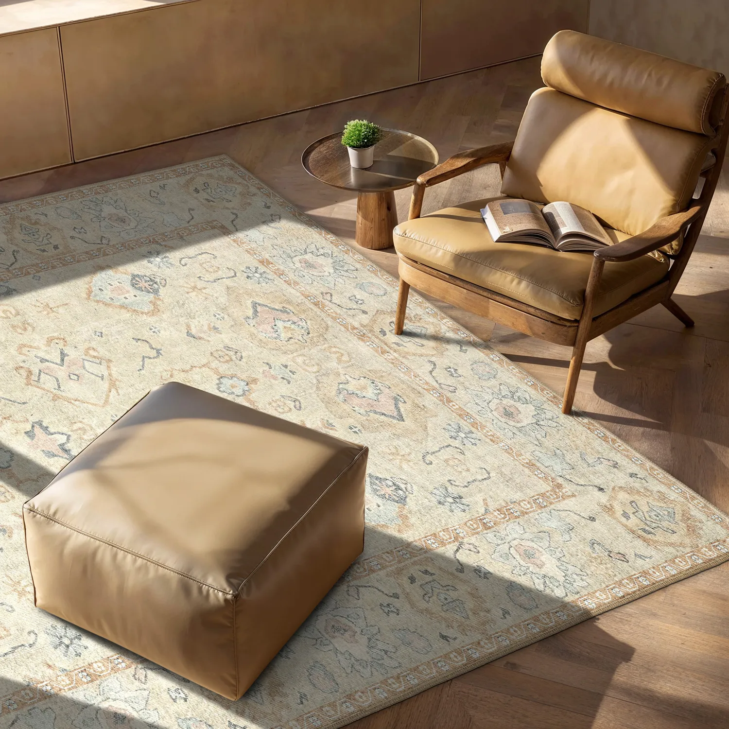 Tapete de tecelagem plana - Amena (bege)