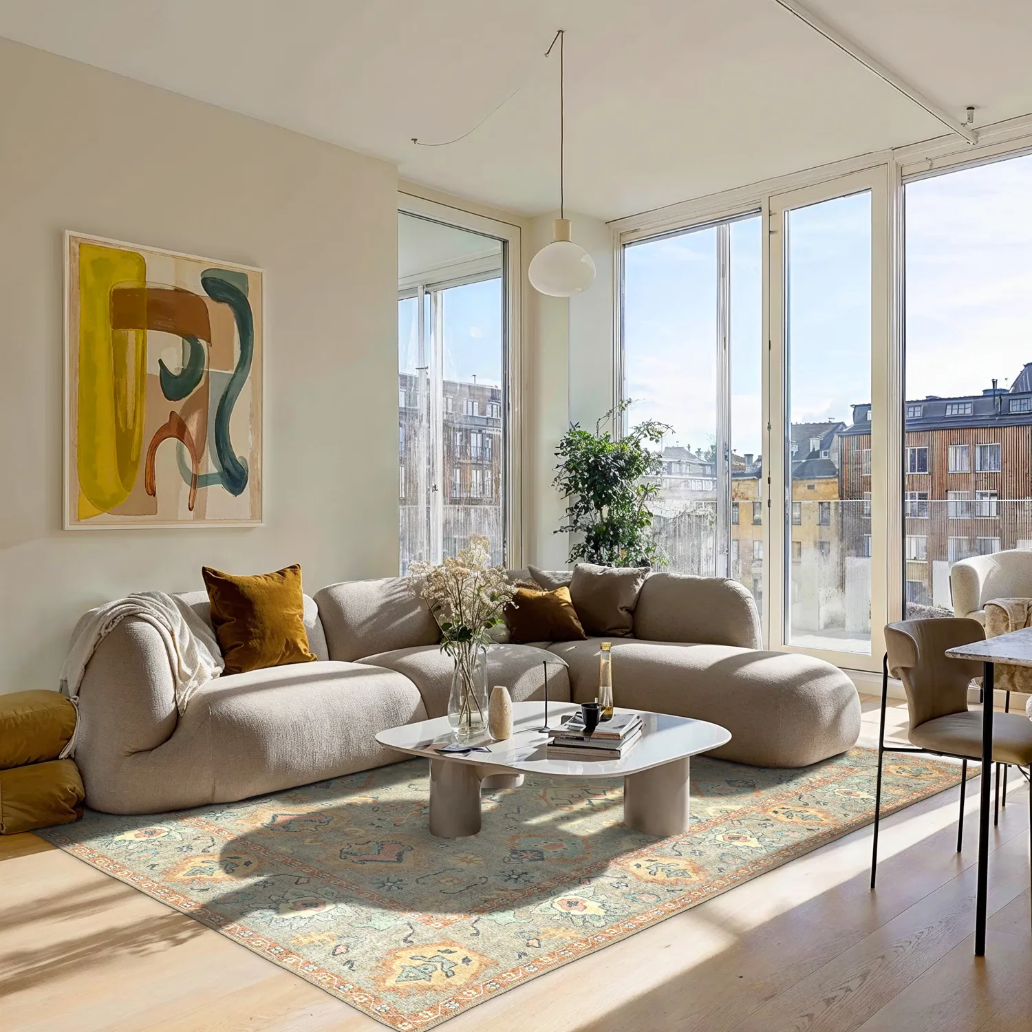 Tapete de tecelagem plana - Amena (azul)