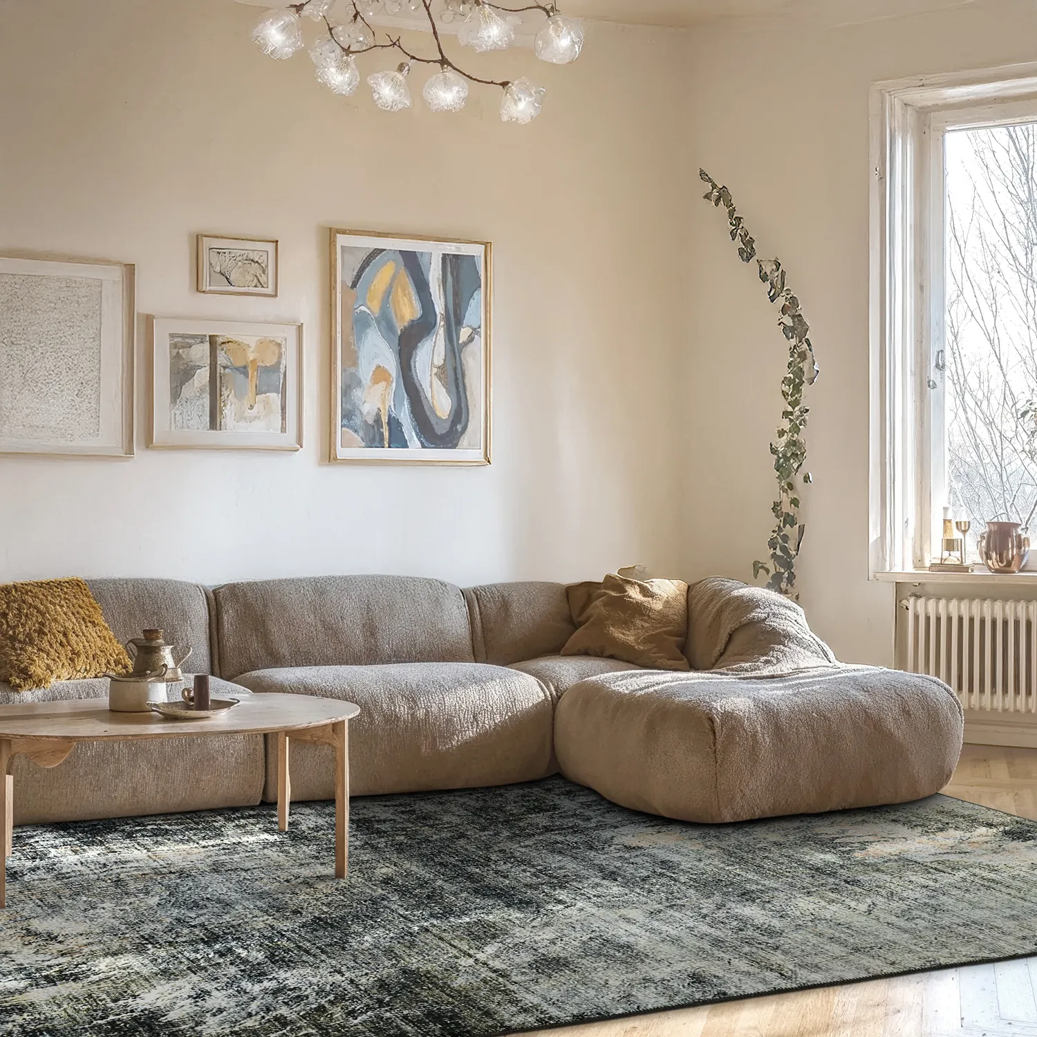 Tapete de tecelagem plana - Bechar (preto/multi)