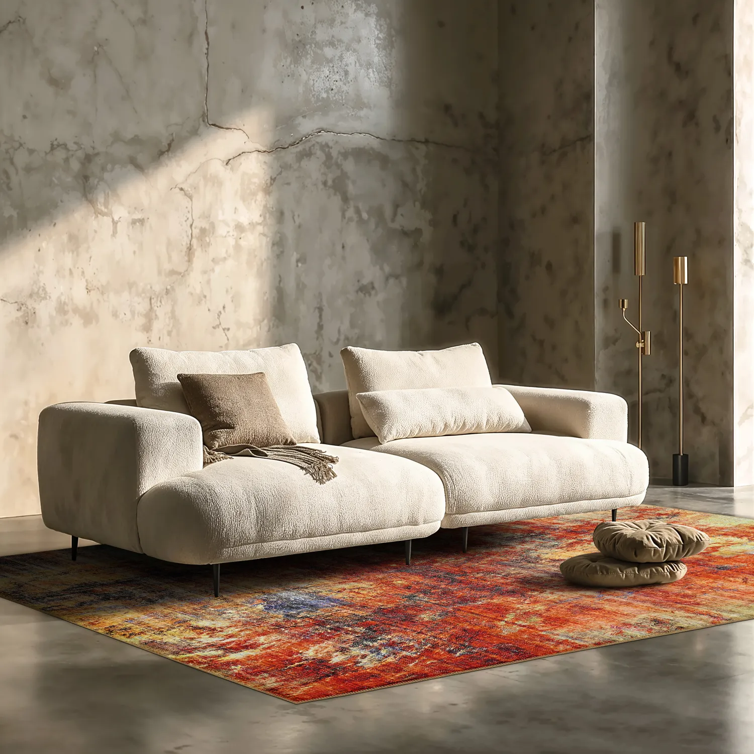 Tapete de tecelagem plana - Bechar (vermelho/multi)