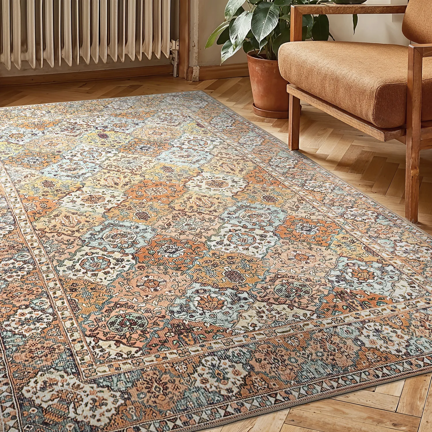 Tapete de tecelagem plana - Berelina (bege/multi)