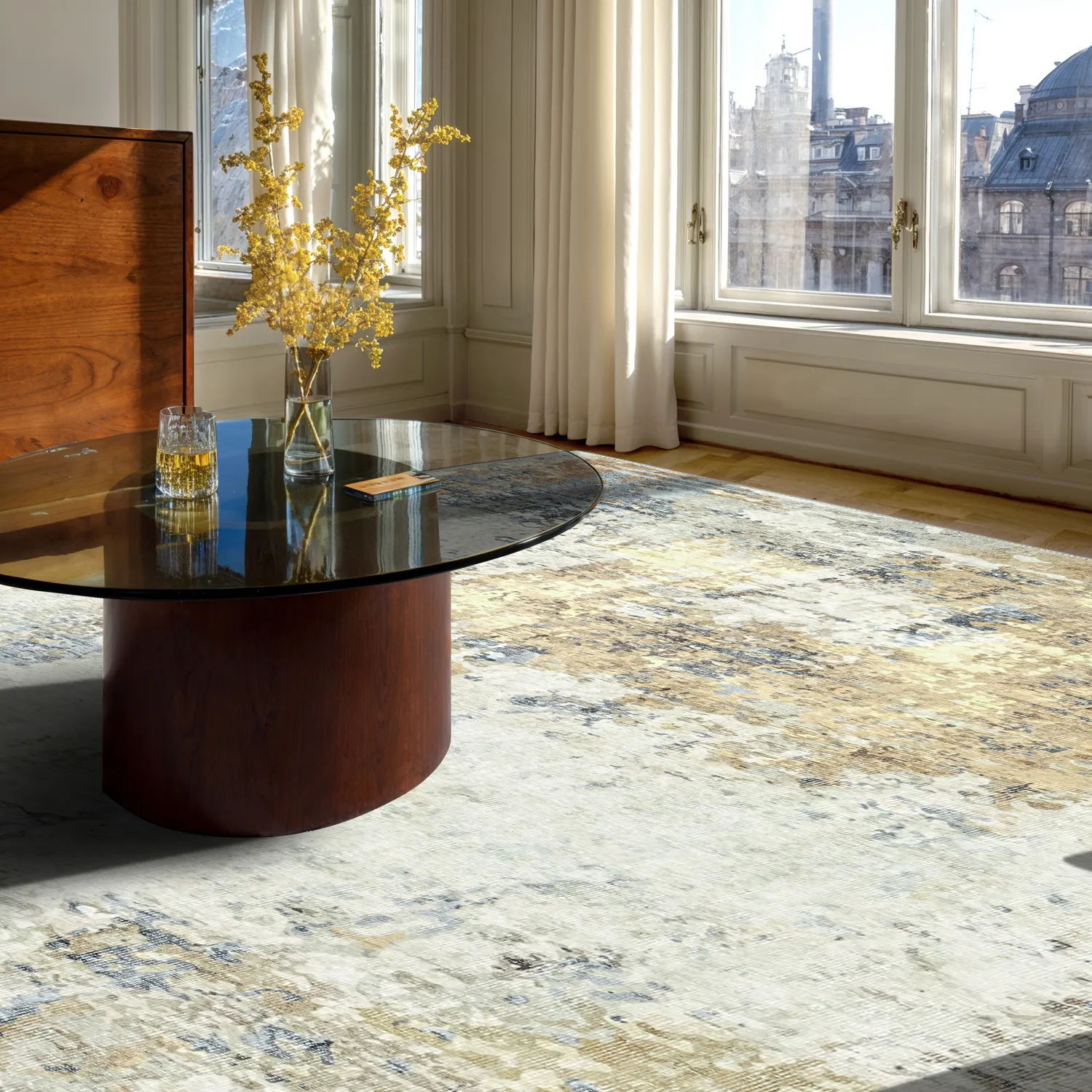 Tapete de tecelagem plana - Comino (cinza/multi)