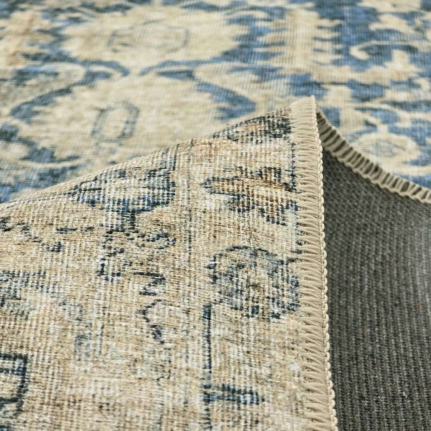 Tapete de tecelagem plana - Delvar (azul)