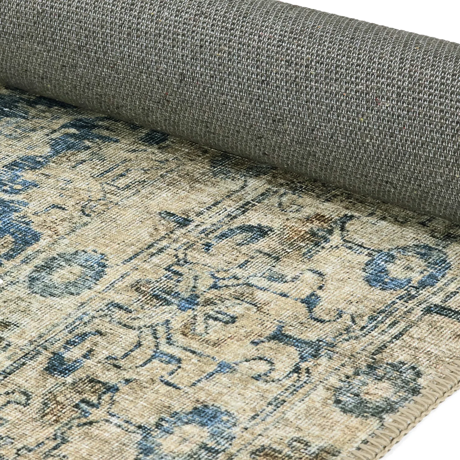 Tapete de tecelagem plana - Delvar (azul)