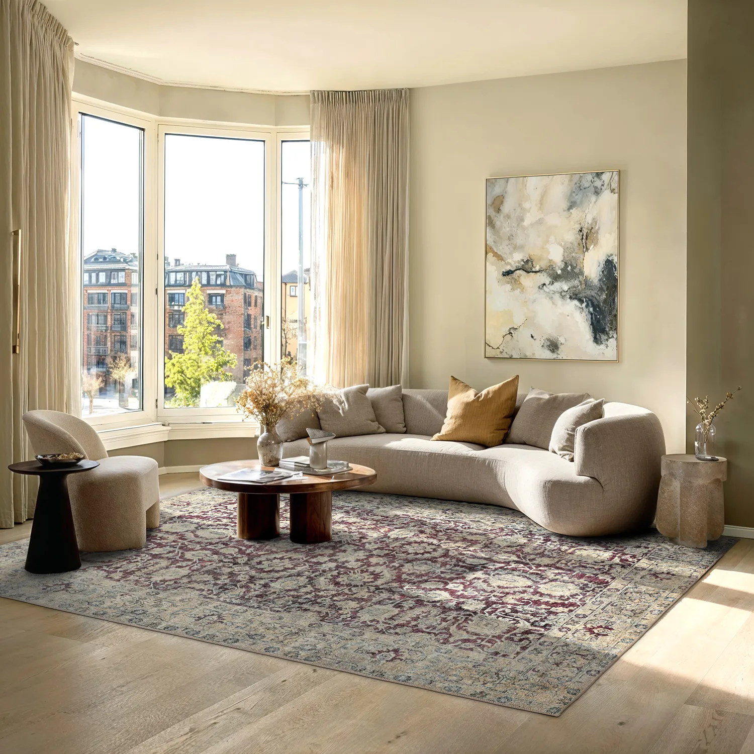 Tapete de tecelagem plana - Delvar (vermelho)