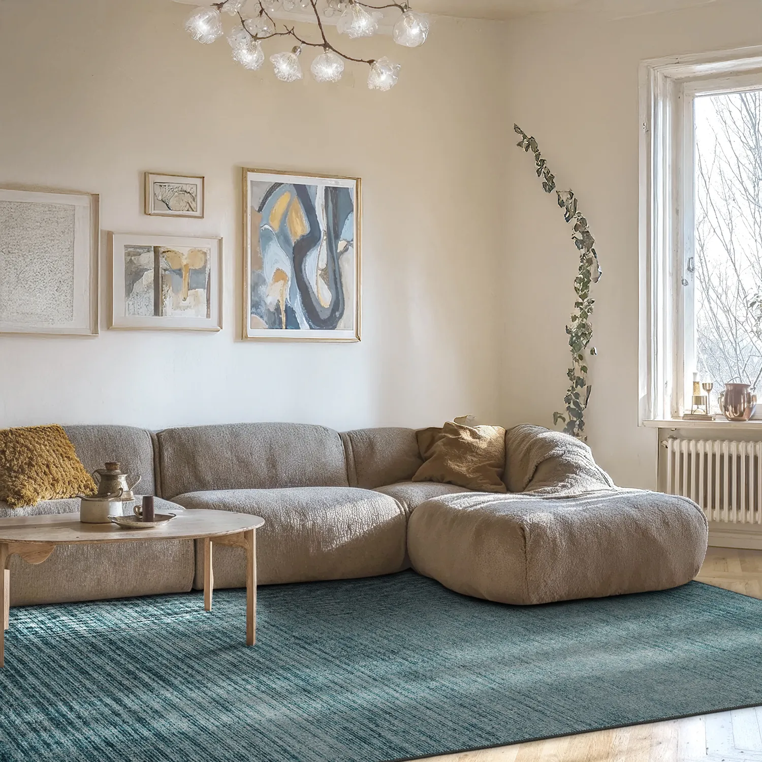 Tapete de tecelagem plana - Elarion (azul)