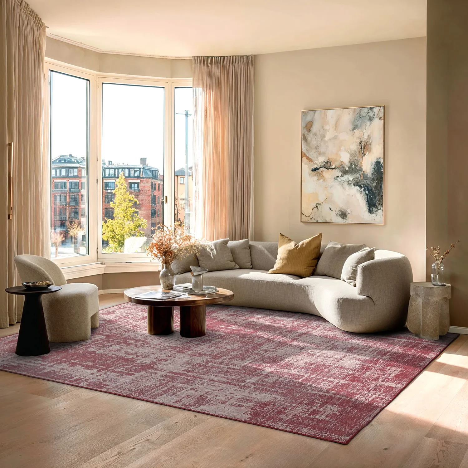 Tapete de tecelagem plana - Elira (vermelho)