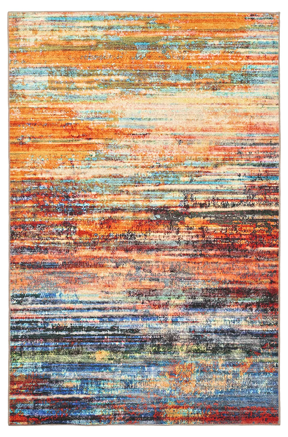 Tapete de tecelagem plana - Kazea (laranja/multicolor)