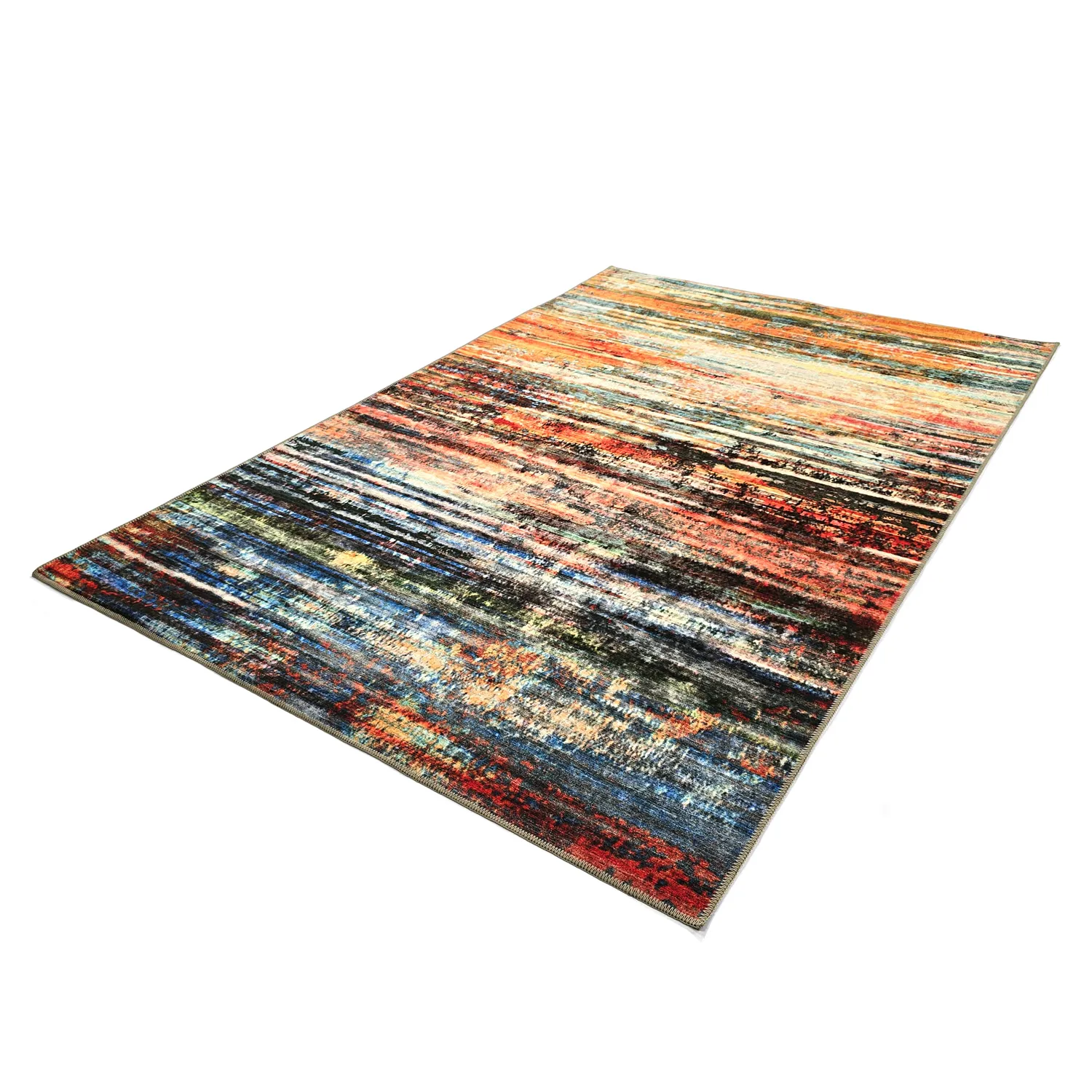 Tapete de tecelagem plana - Kazea (laranja/multicolor)