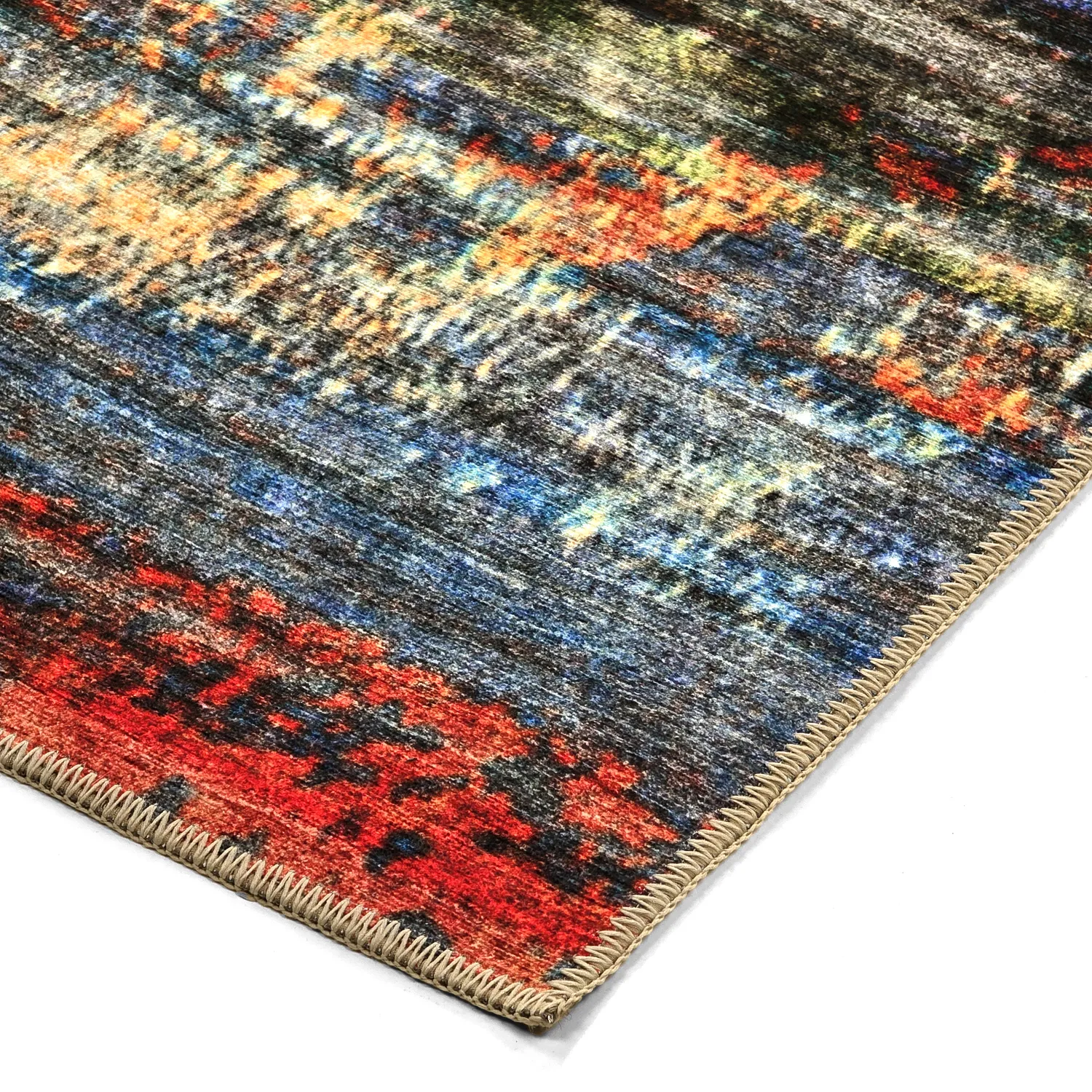 Tapete de tecelagem plana - Kazea (laranja/multicolor)
