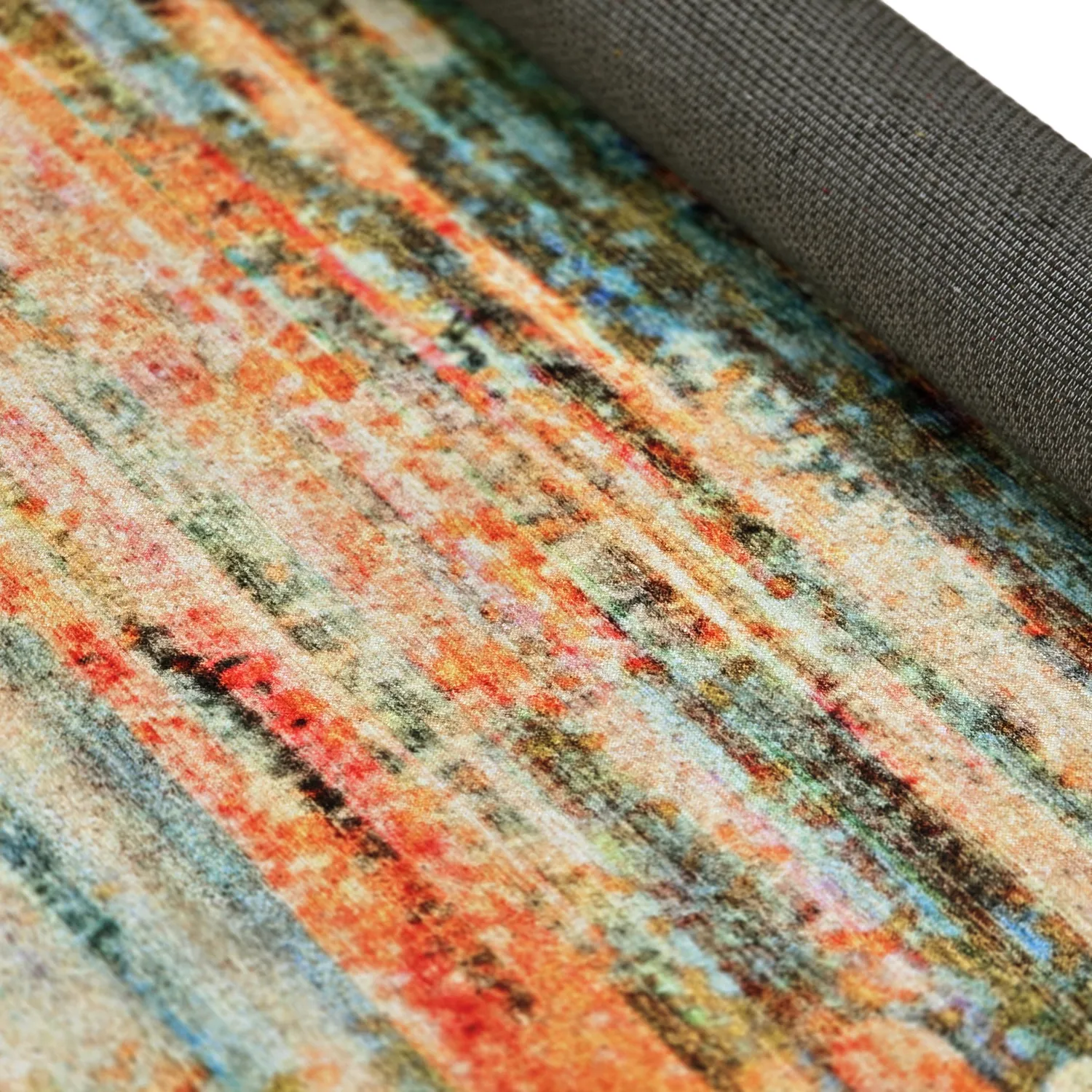 Tapete de tecelagem plana - Kazea (laranja/multicolor)