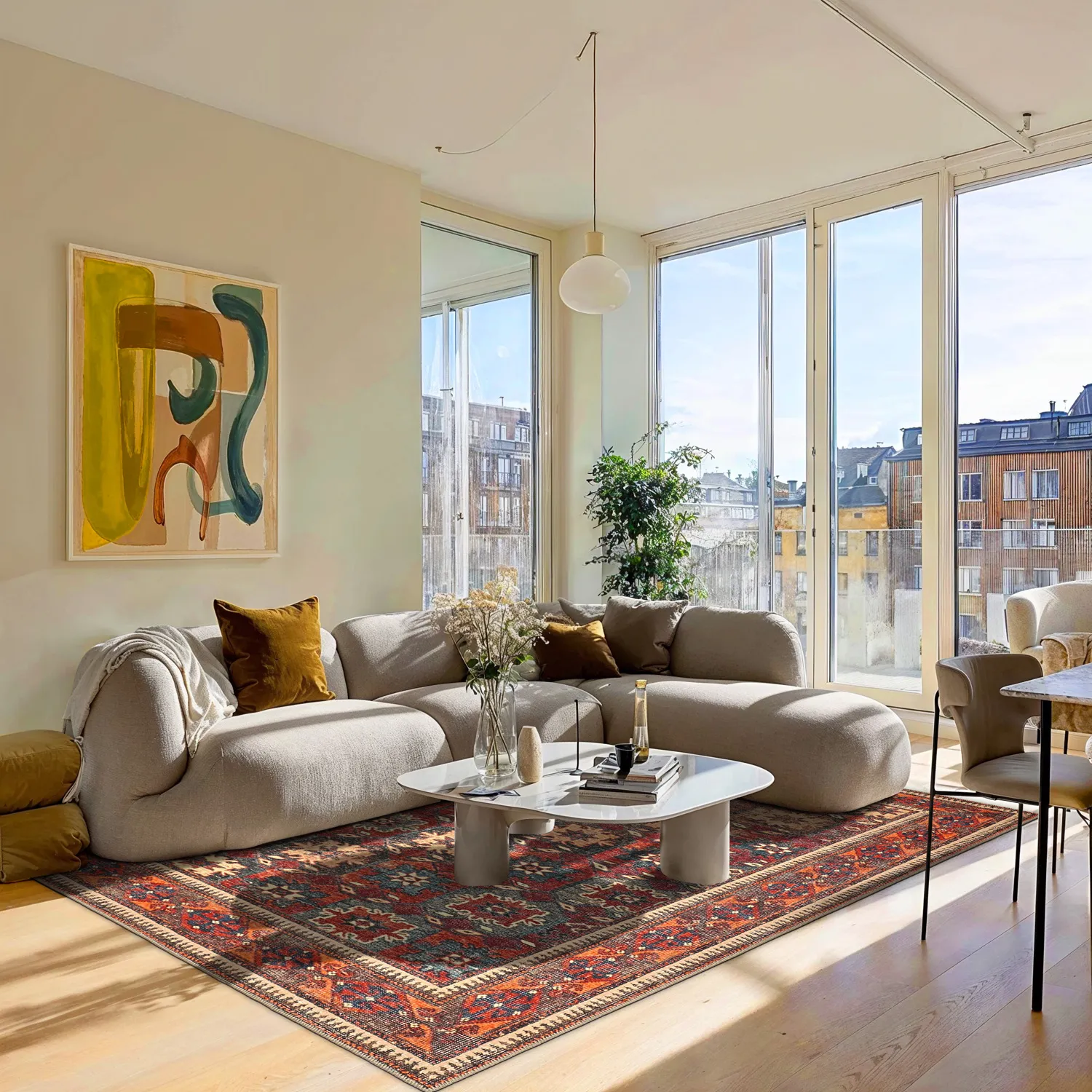 Tapete de tecelagem plana - Khalamir (vermelho)