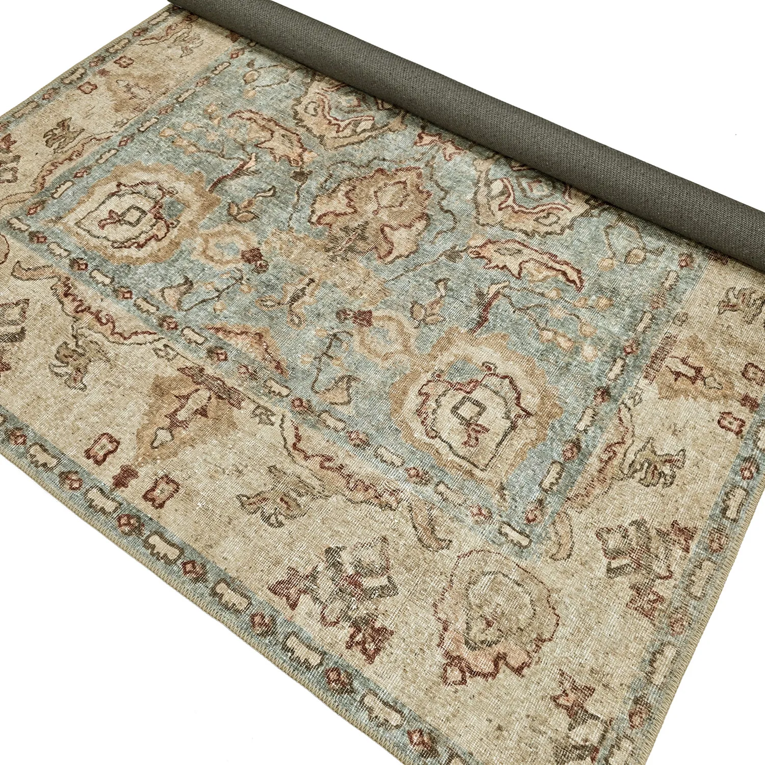 Tapete de tecelagem plana - Layla (azul claro)