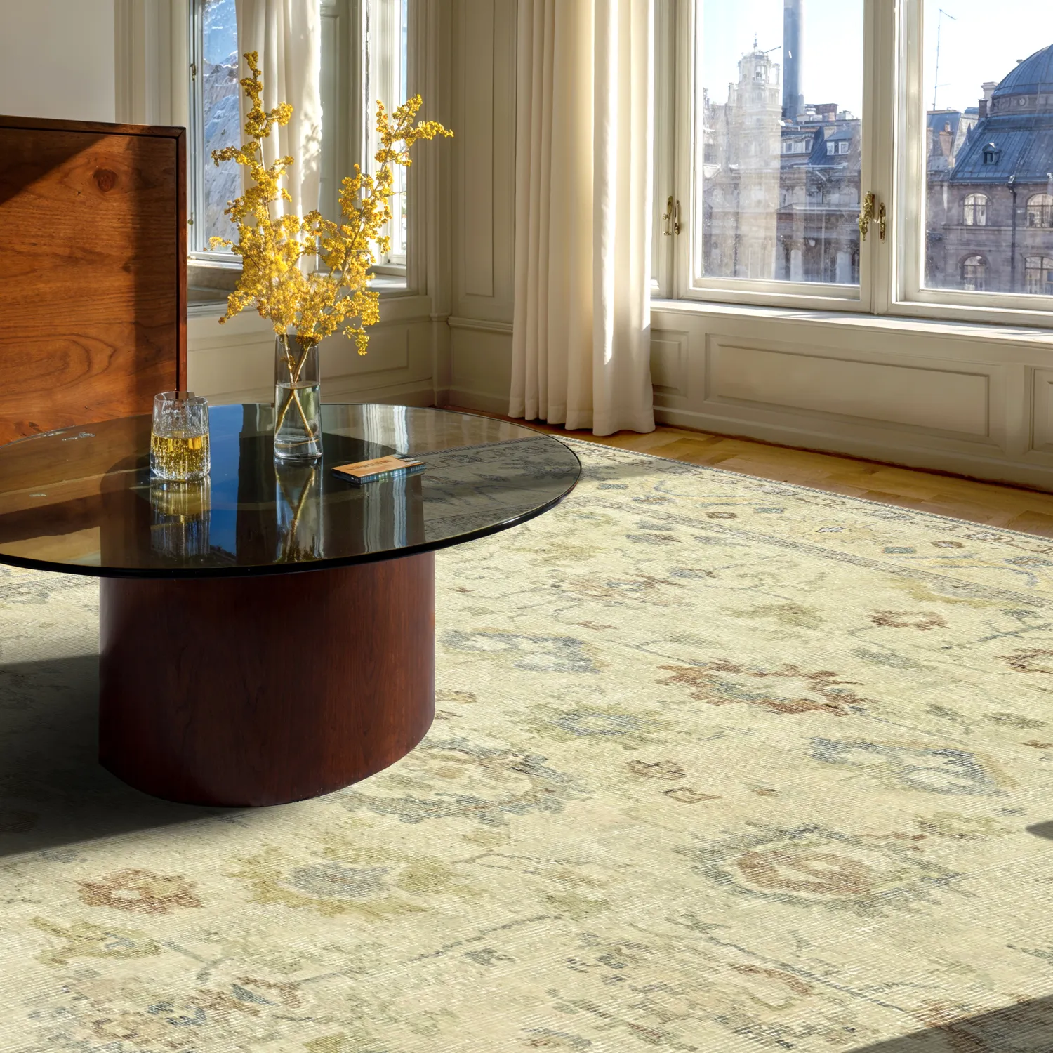 Tapete de tecelagem plana - Linaar (creme)