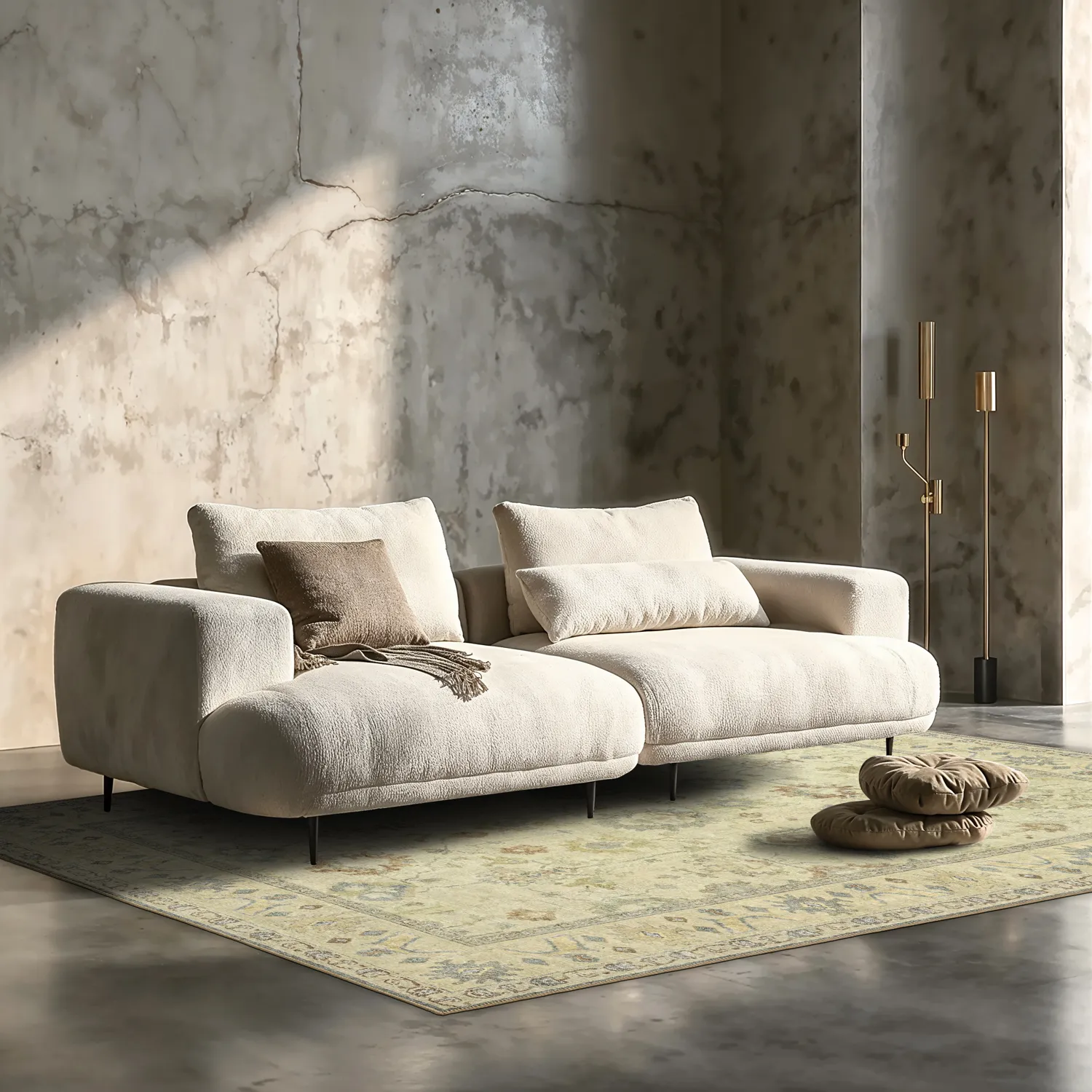 Tapete de tecelagem plana - Linaar (creme)