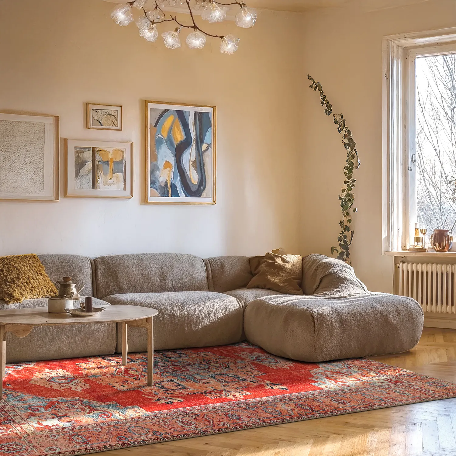 Tapete de tecelagem plana - Madevan (vermelho)