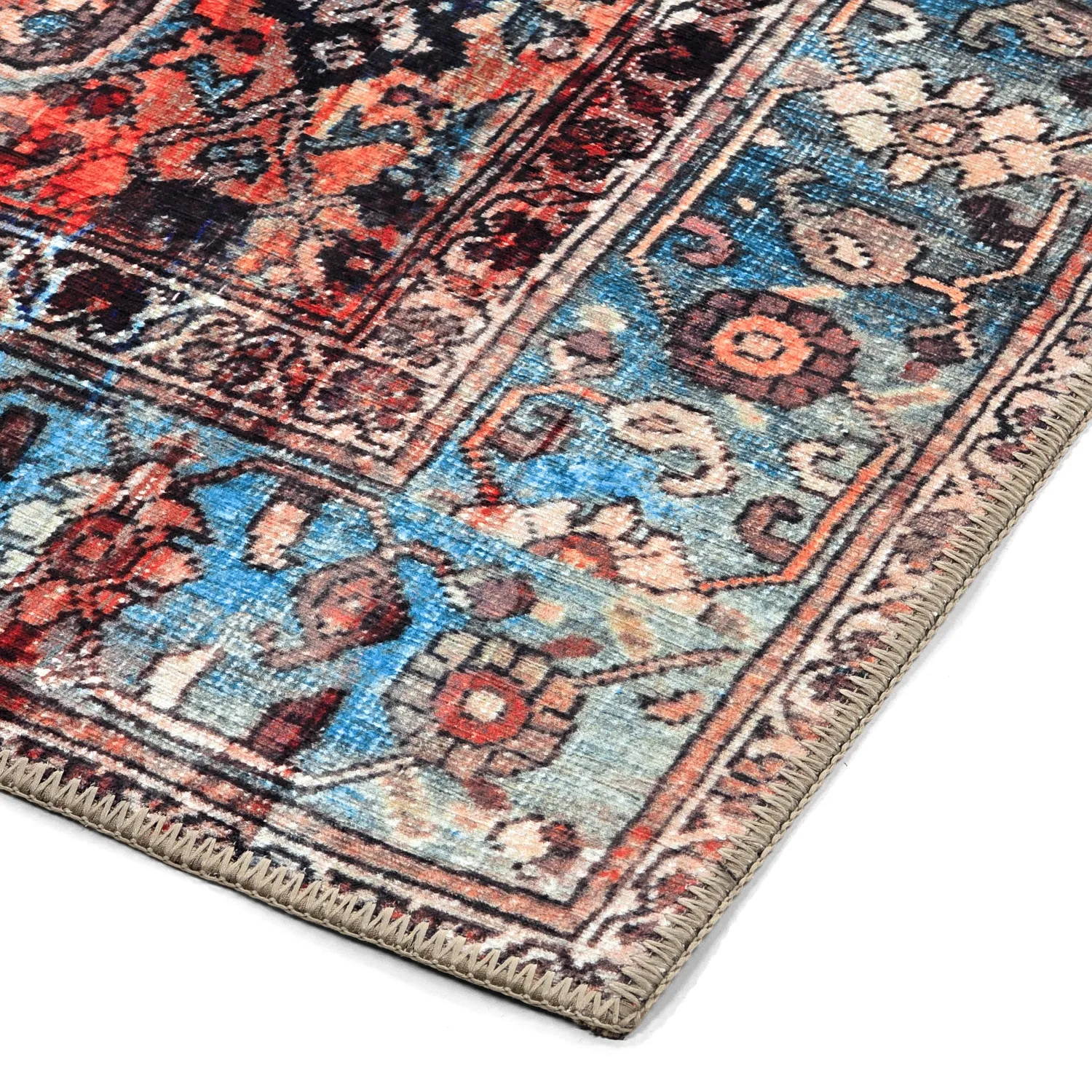 Tapete de tecelagem plana - Mardin (vermelho/azul)