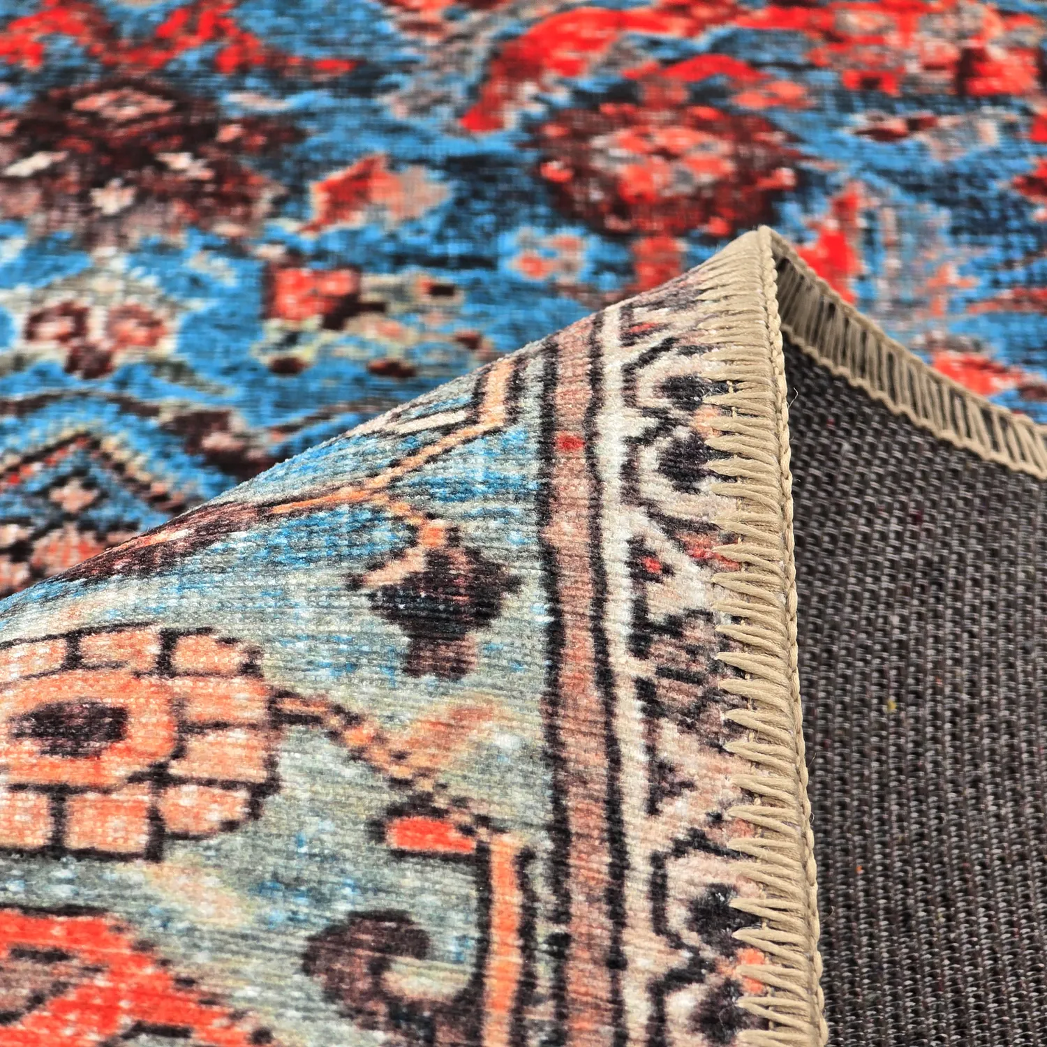 Tapete de tecelagem plana - Mardin (vermelho/azul)