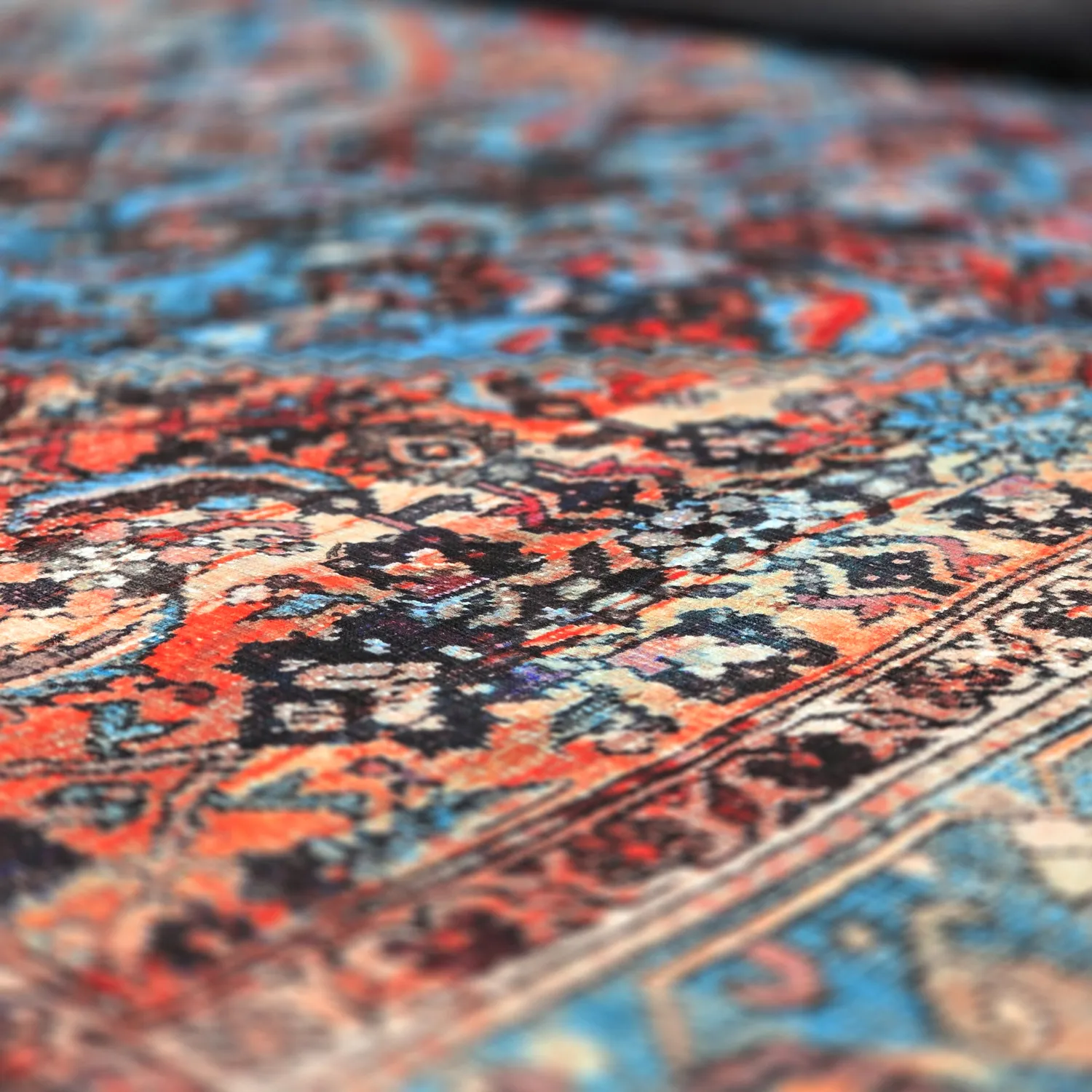 Tapete de tecelagem plana - Mardin (vermelho/azul)