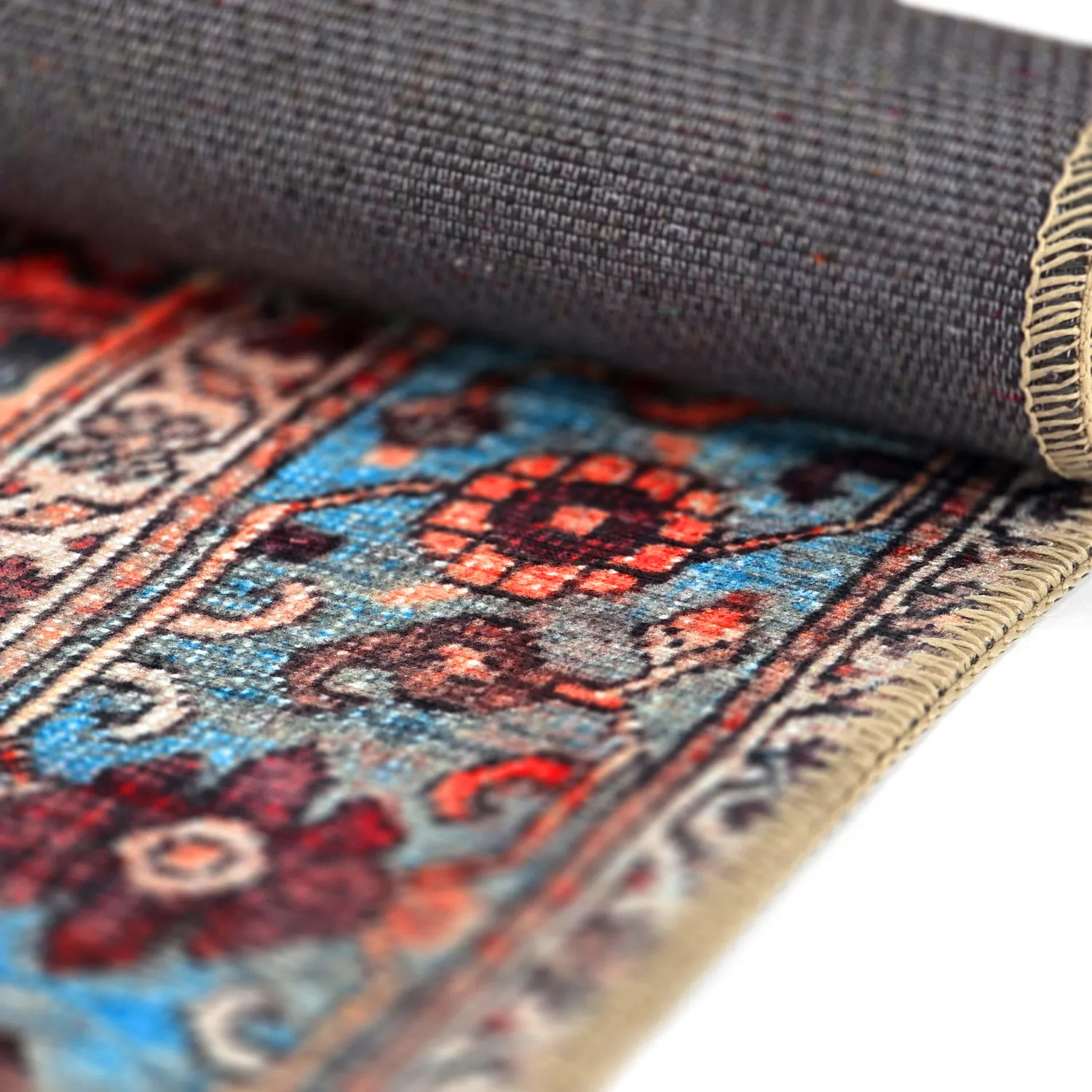 Tapete de tecelagem plana - Mardin (vermelho/azul)