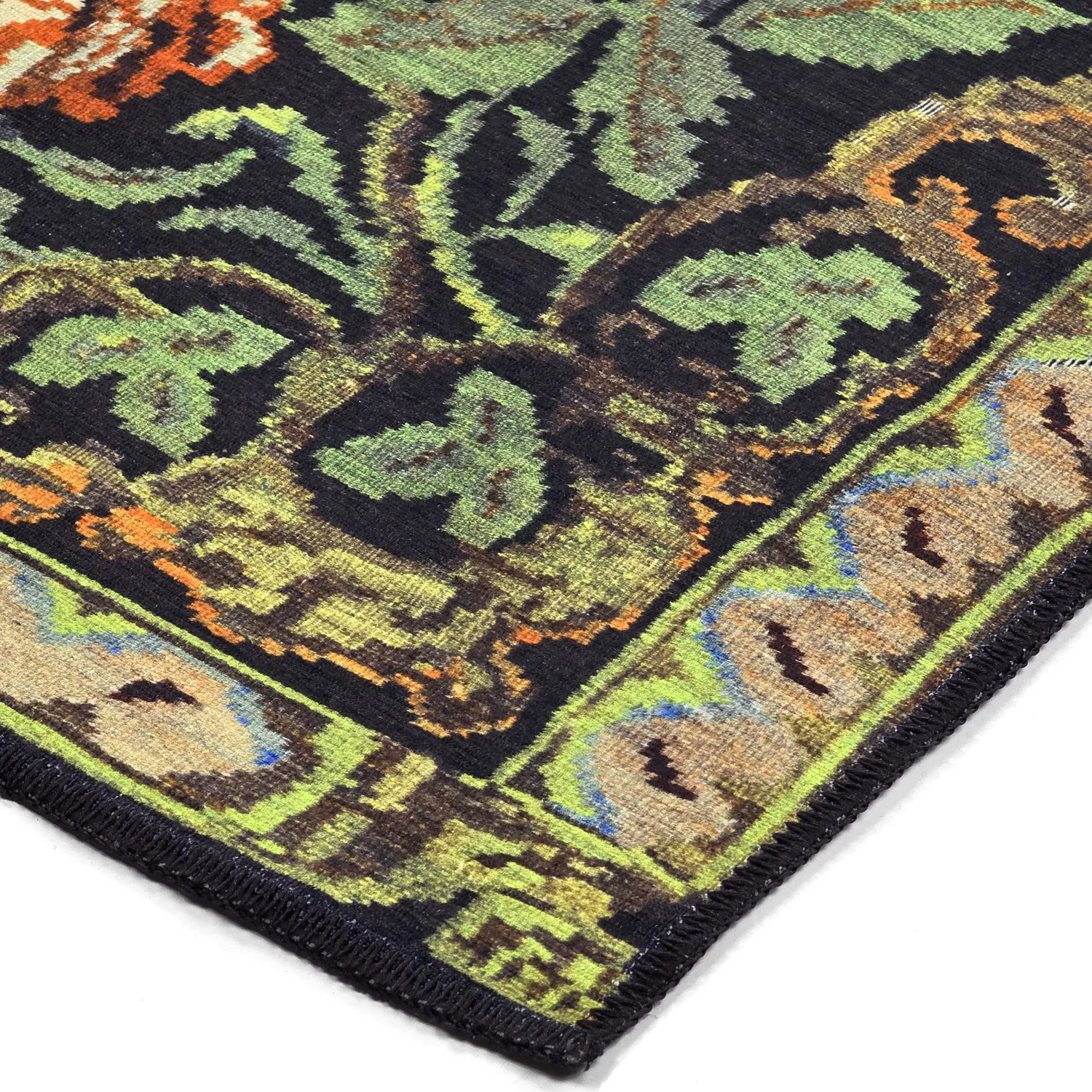 Tapete de tecelagem plana - Masarida (preto/multi)