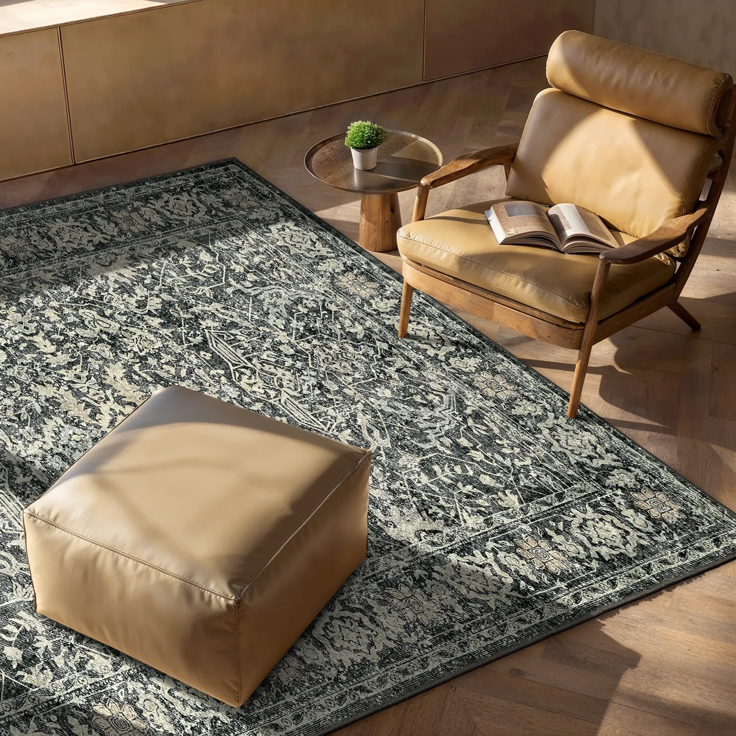 Tapete de tecelagem plana - Meralis (preto)