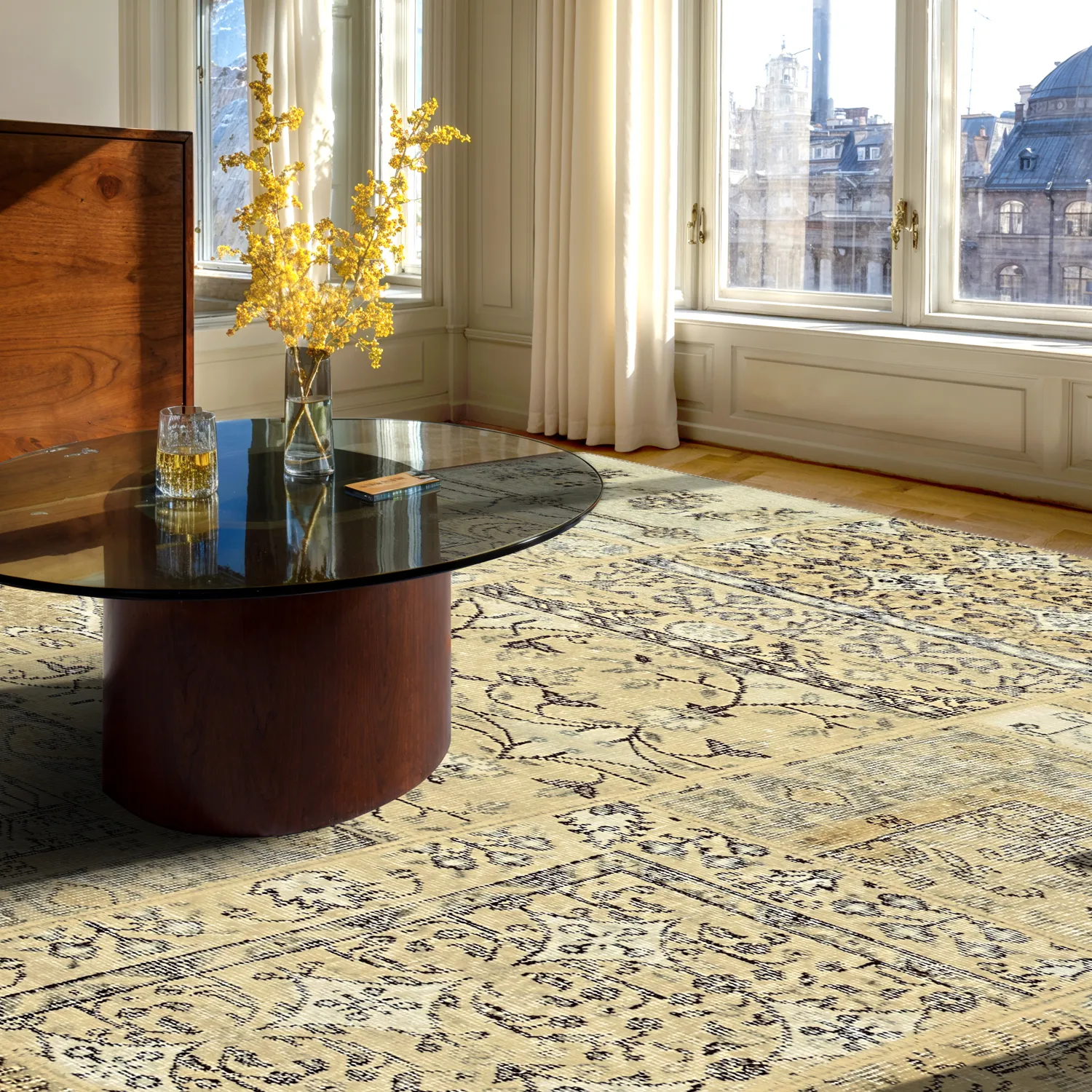 Tapete de tecelagem plana - Myrina (bege)