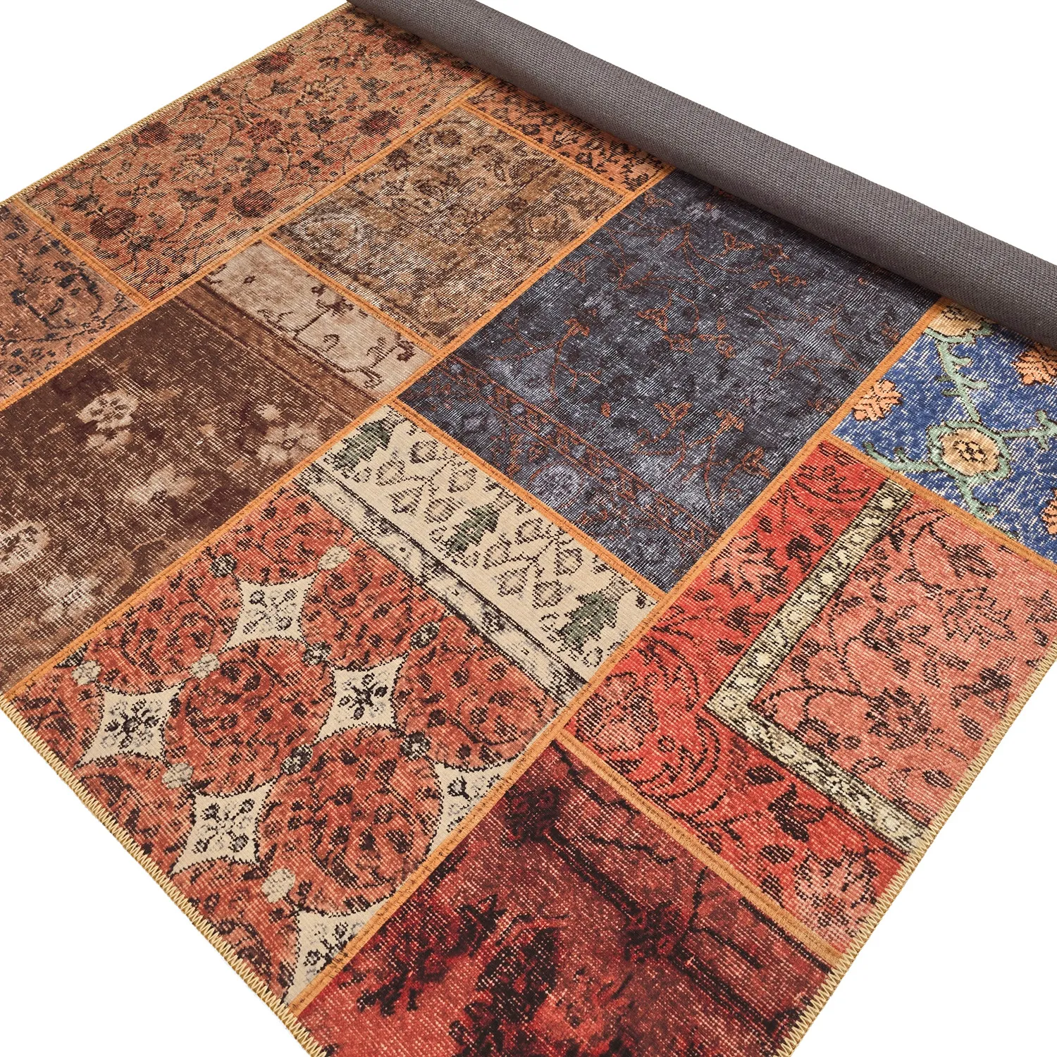 Tapete de tecelagem plana - Myrina (vermelho/multi)