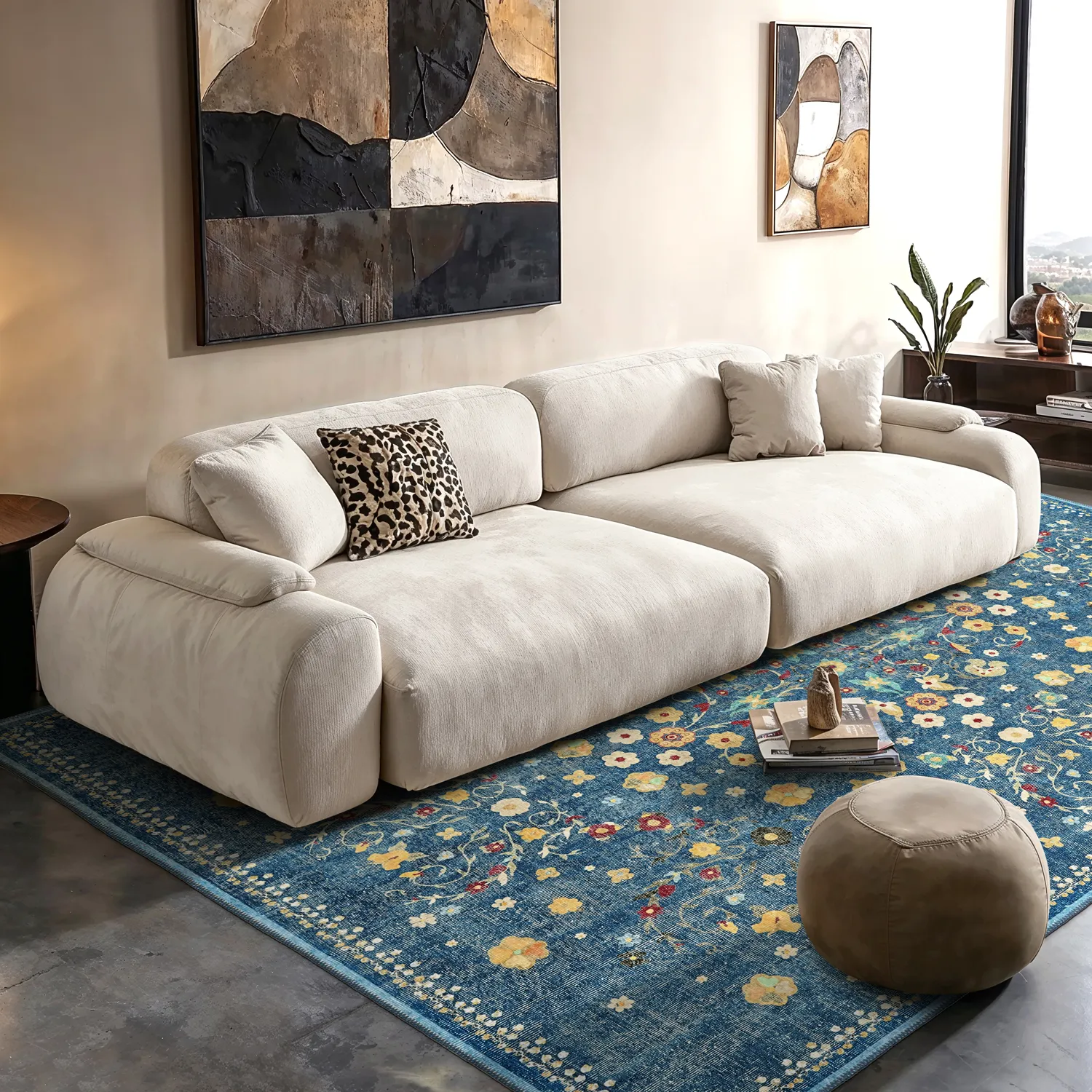 Tapete de tecelagem plana - Nabilar (azul)