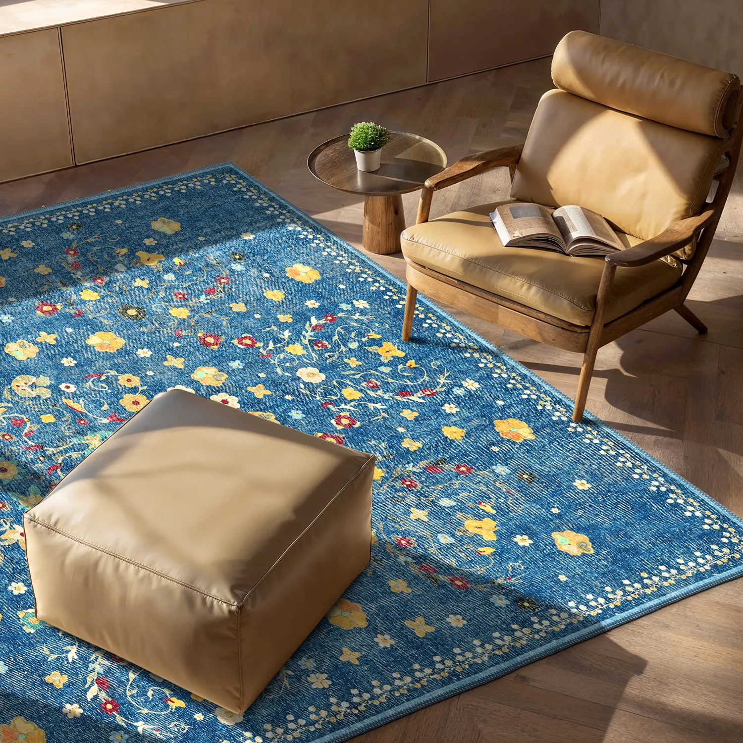 Tapete de tecelagem plana - Nabilar (azul)