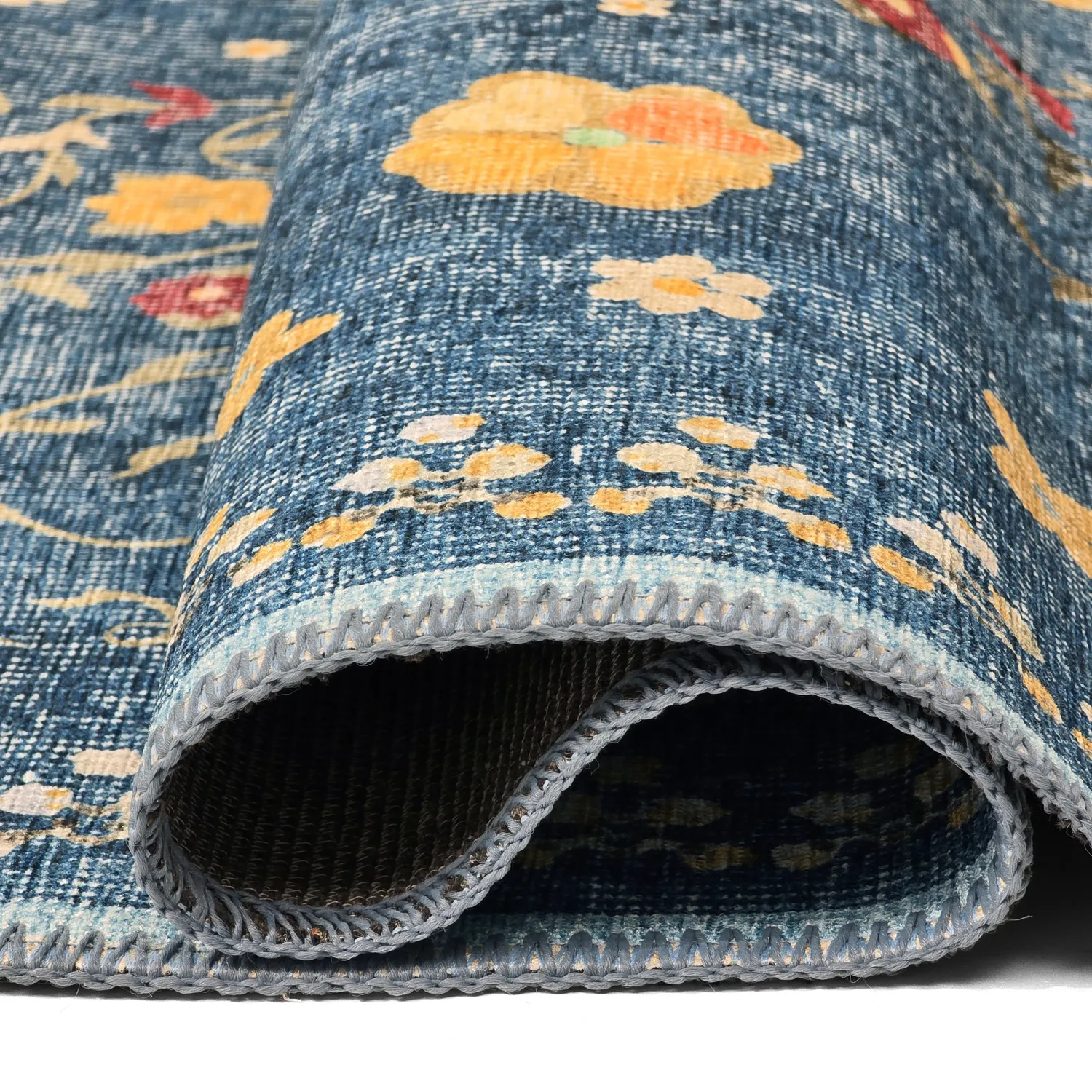 Tapete de tecelagem plana - Nabilar (azul)