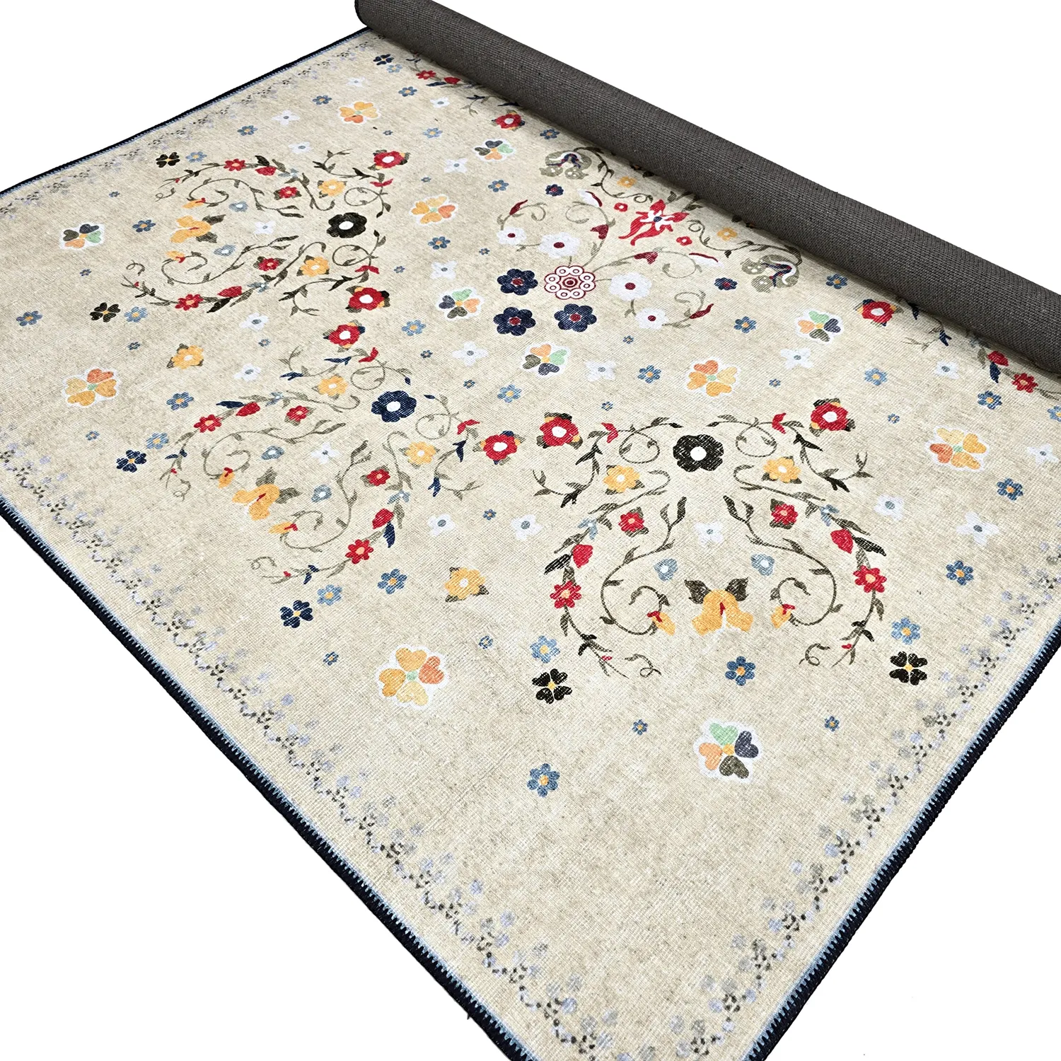 Tapete de tecelagem plana - Nabilar (creme)