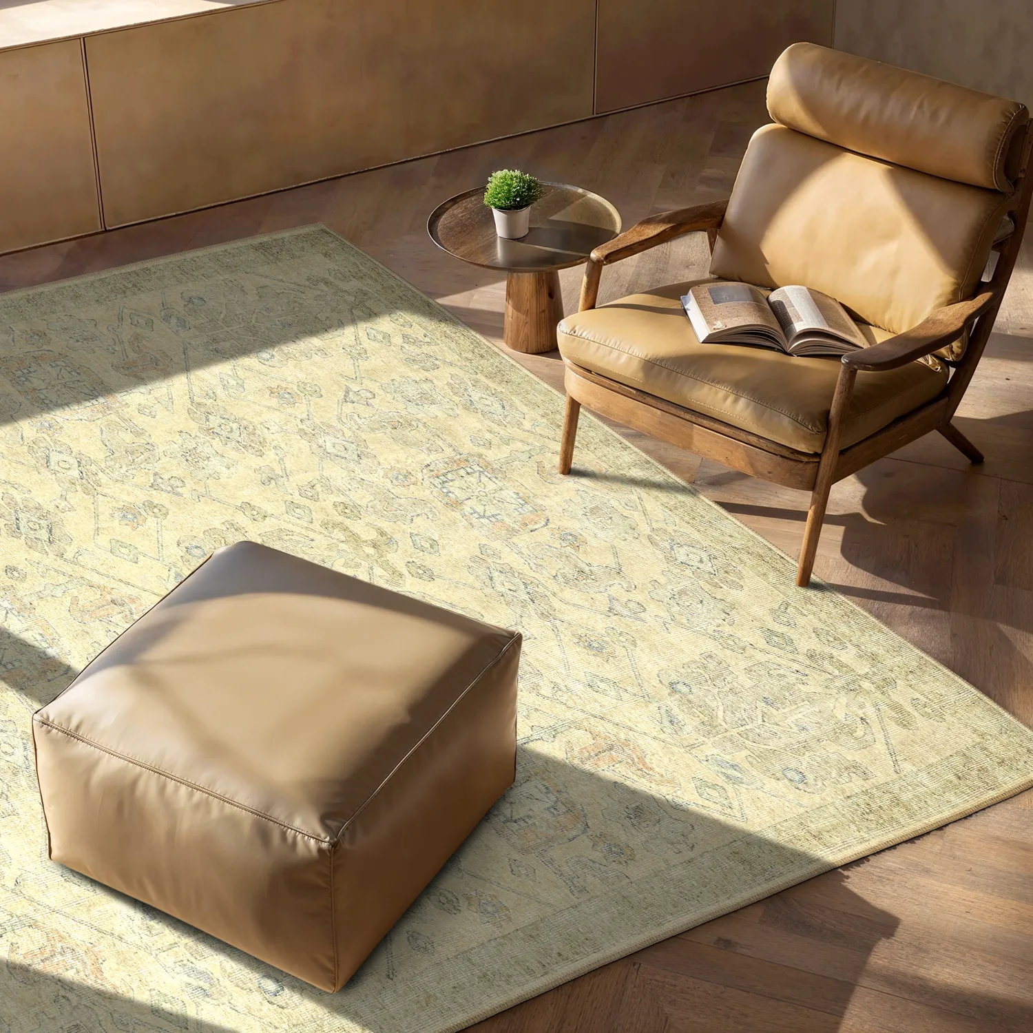 Tapete de tecelagem plana - Noura (bege)