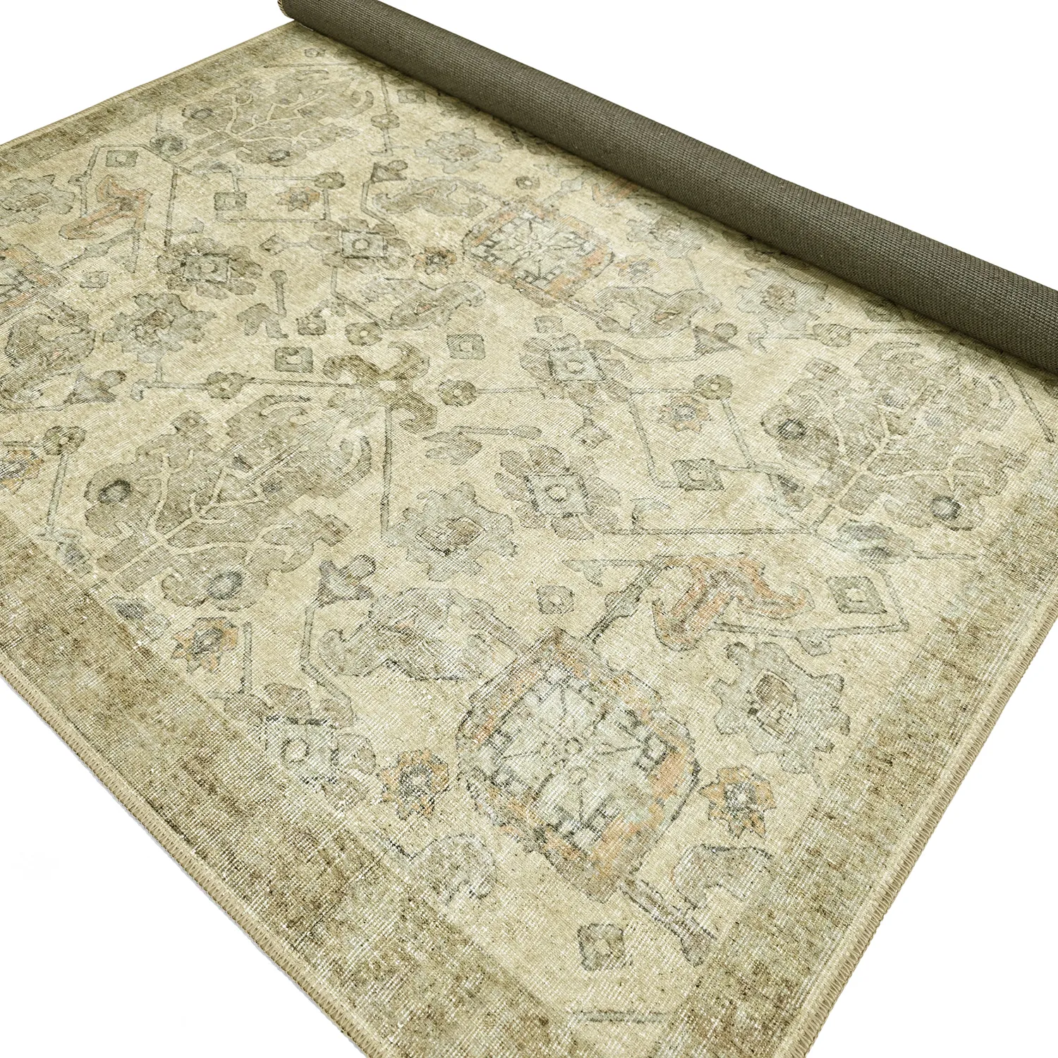 Tapete de tecelagem plana - Noura (bege)