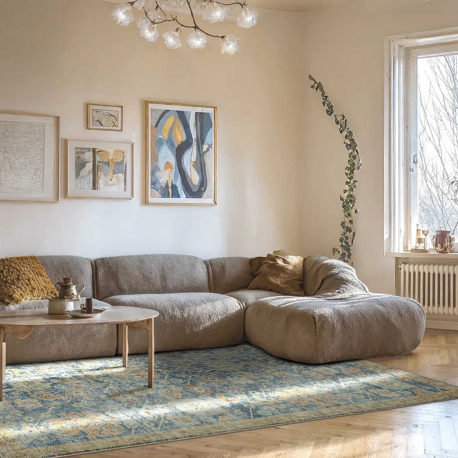 Tapete de tecelagem plana - Noura (azul)