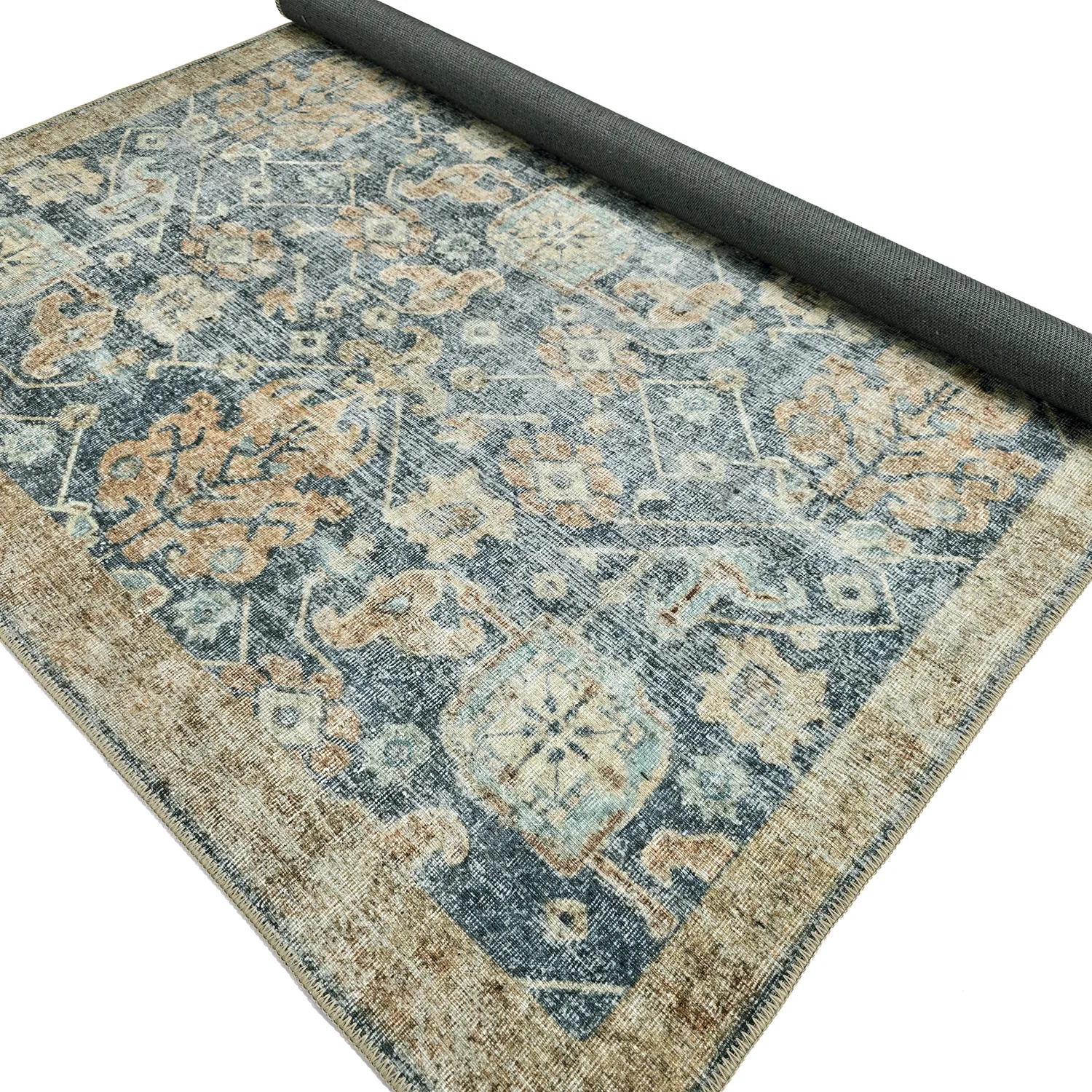 Tapete de tecelagem plana - Noura (azul)