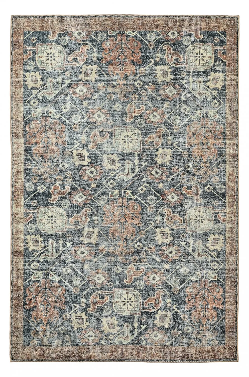 Tapete de tecelagem plana - Noura (azul escuro)