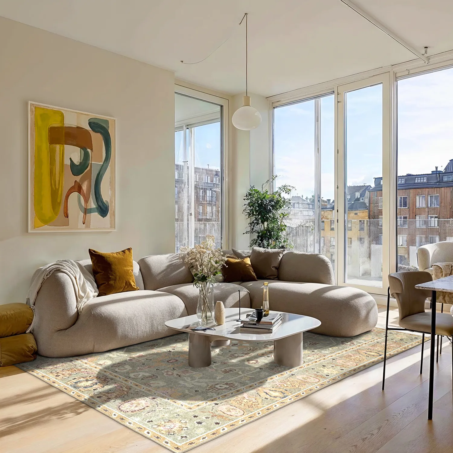 Tapete de tecelagem plana - Yara (bege)