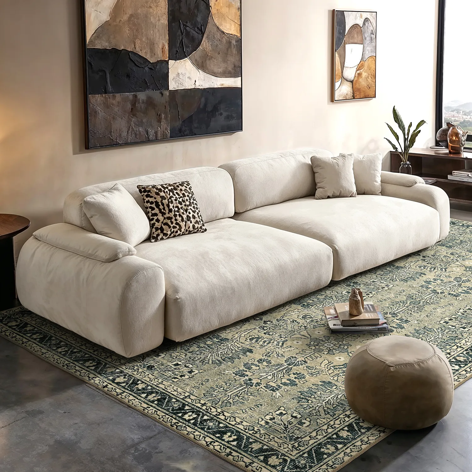 Tapete de tecelagem plana - Yasirah (azul/verde)