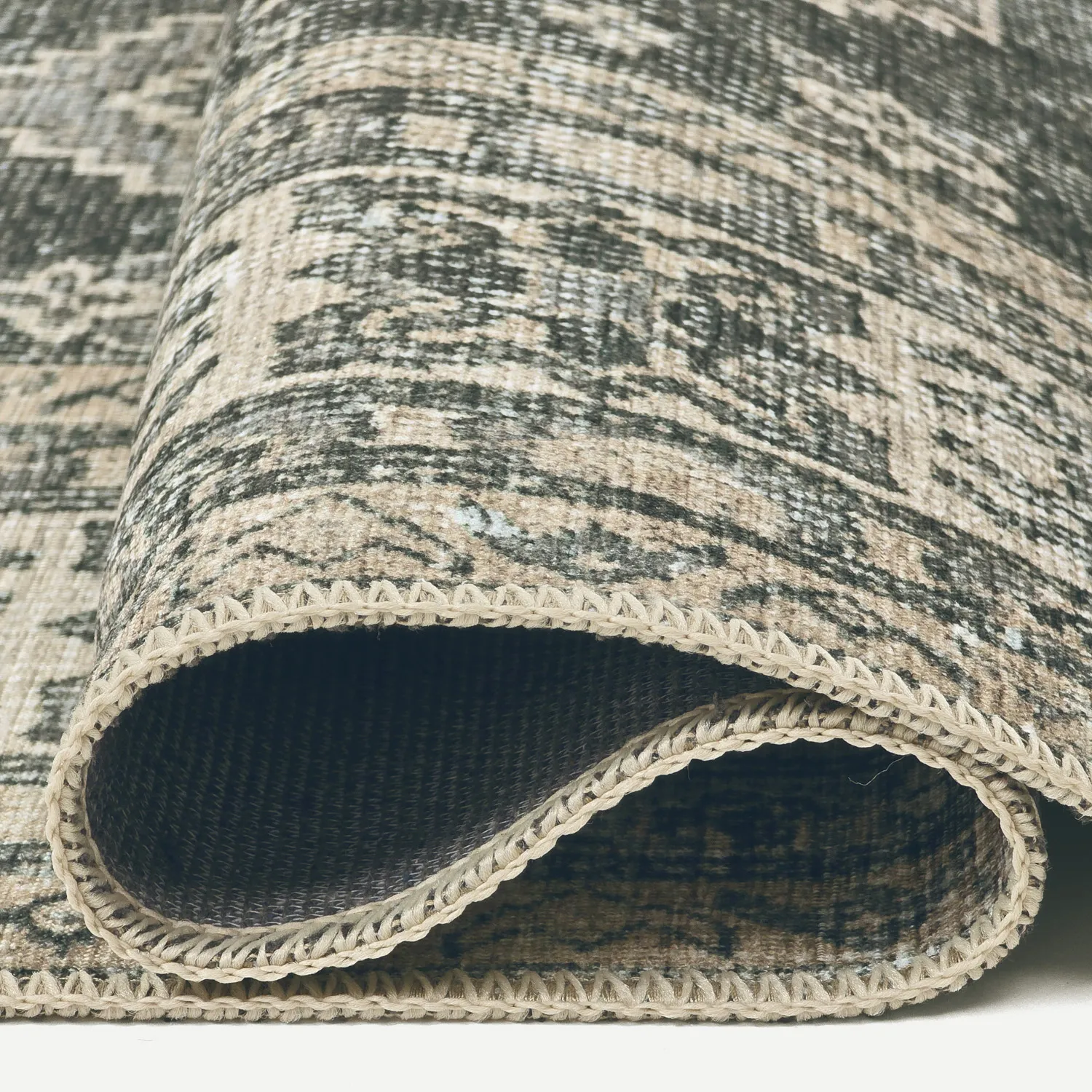 Tapete de tecelagem plana - Zuleina (verde)