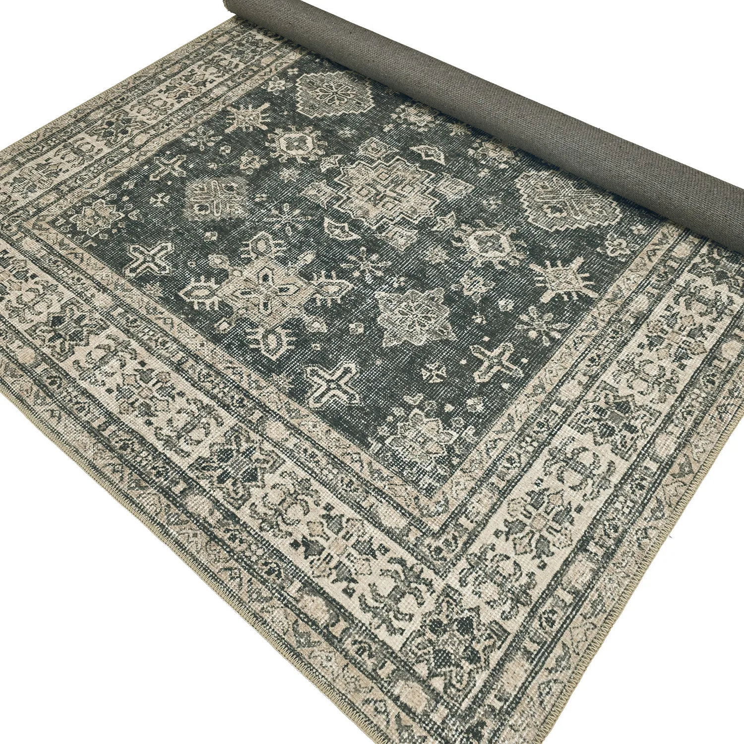 Tapete de tecelagem plana - Zuleina (verde)