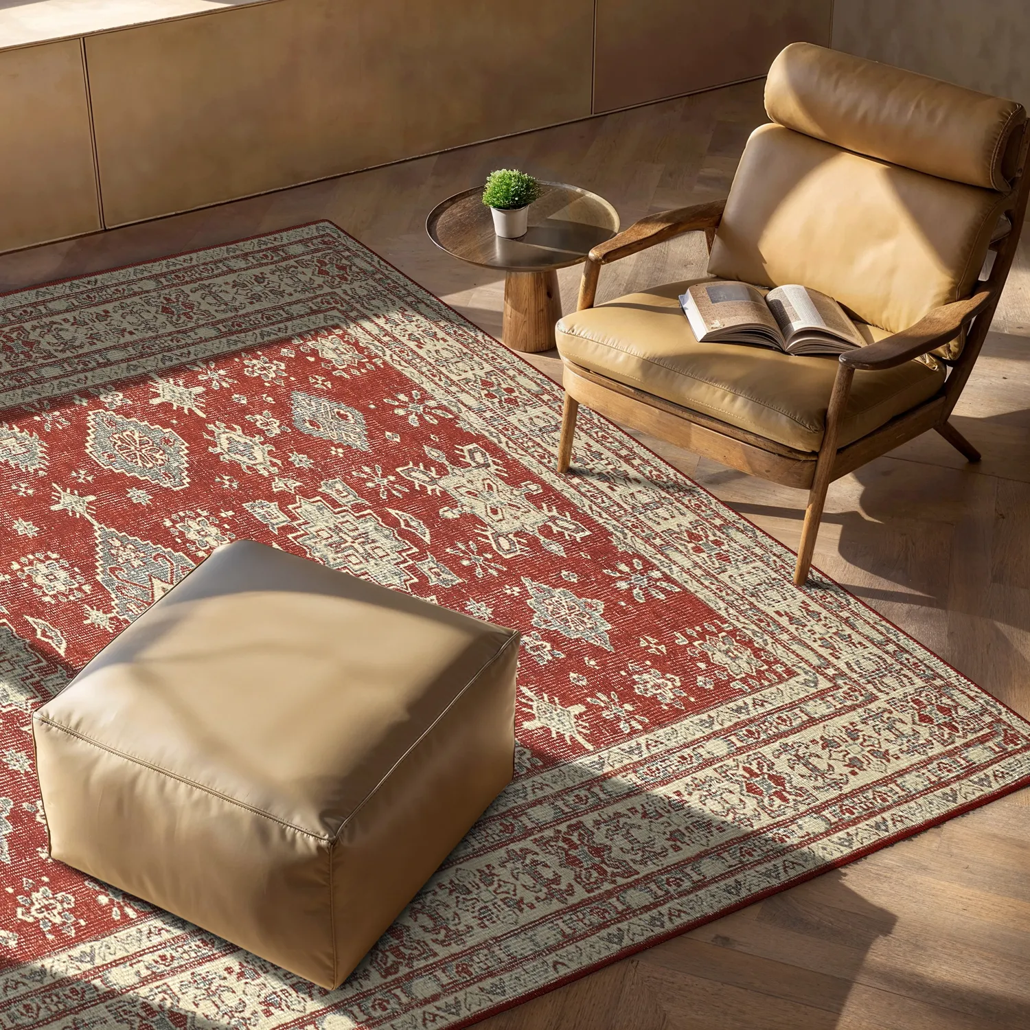 Tapete de tecelagem plana - Zuleina (vermelho)