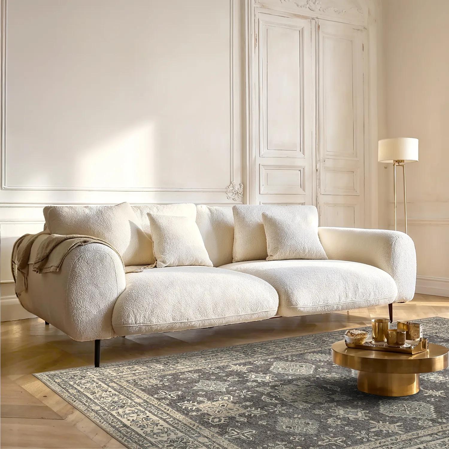 Tapete de tecelagem plana - Zuleina (cinza escuro)