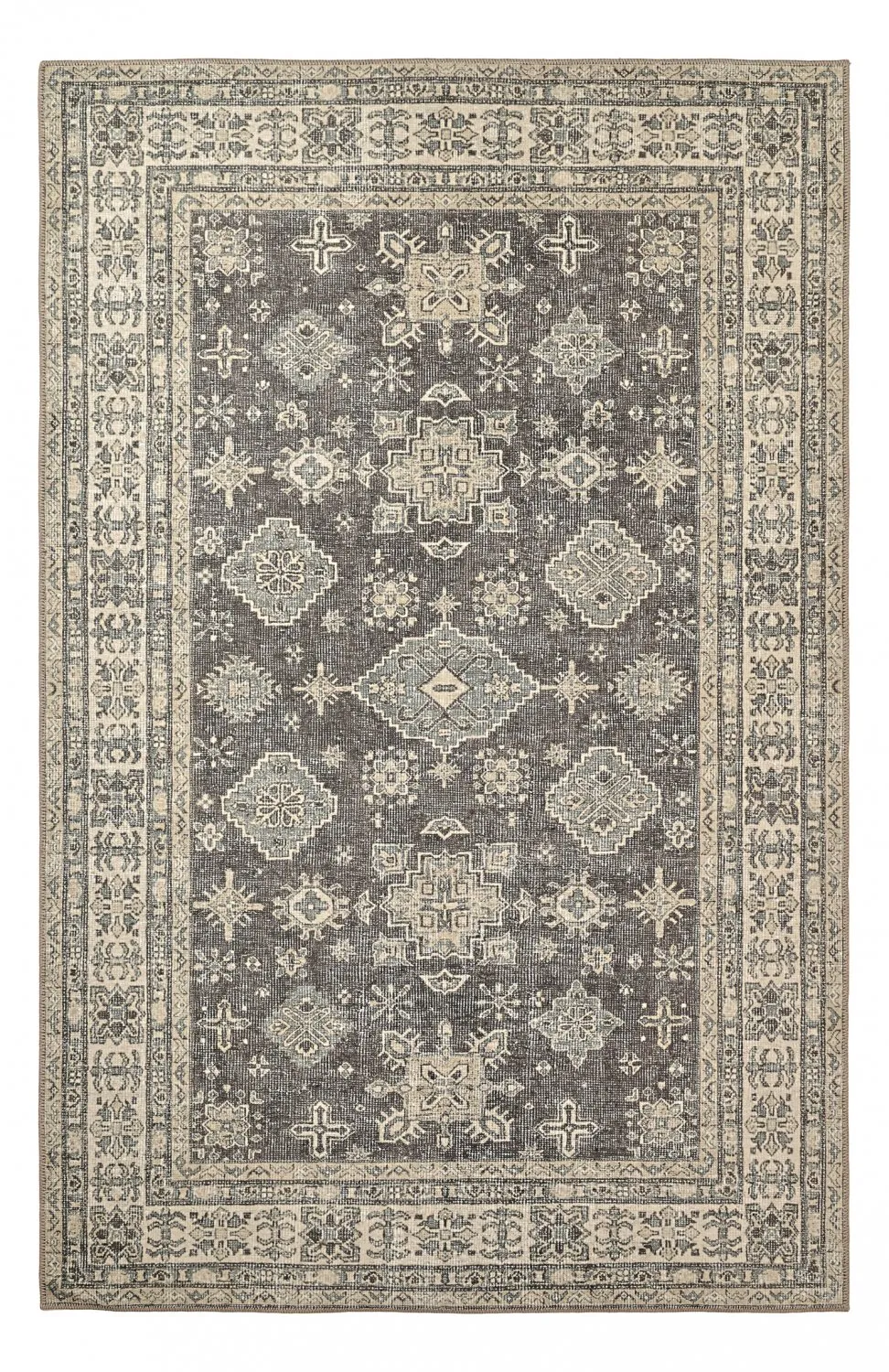 Tapete de tecelagem plana - Zuleina (cinza escuro)